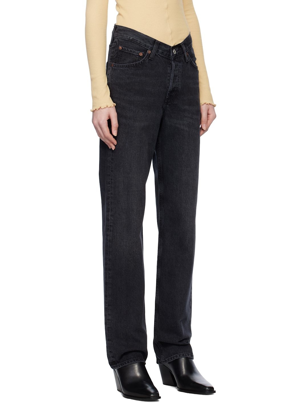 Black V-Waist Kelly Jeans - 2