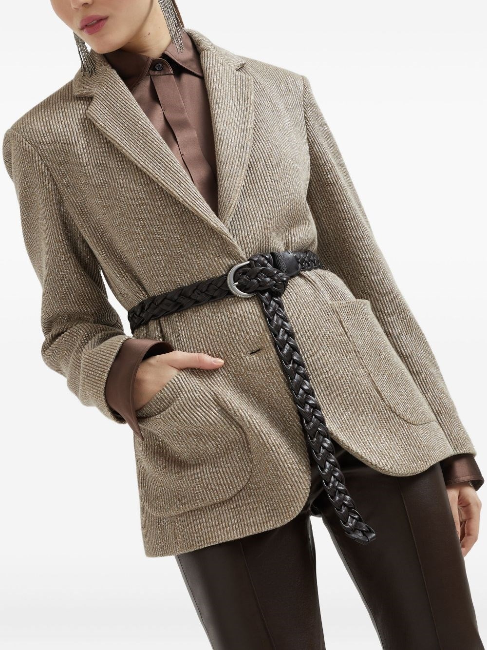 Cotton single-breasted jacket - 3