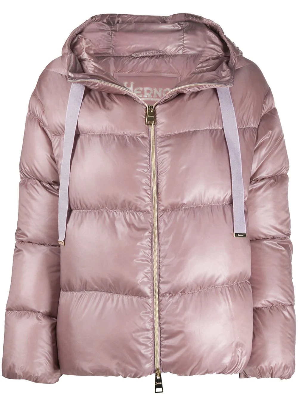 cropped drawstring down jacket - 1