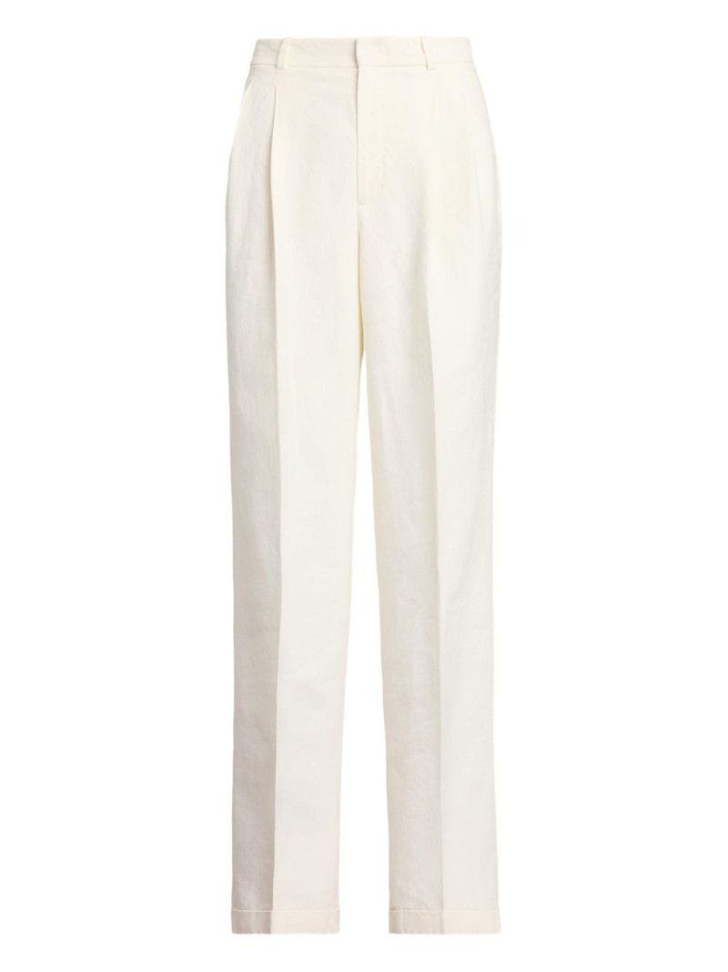 pleated straight-leg trousers 1