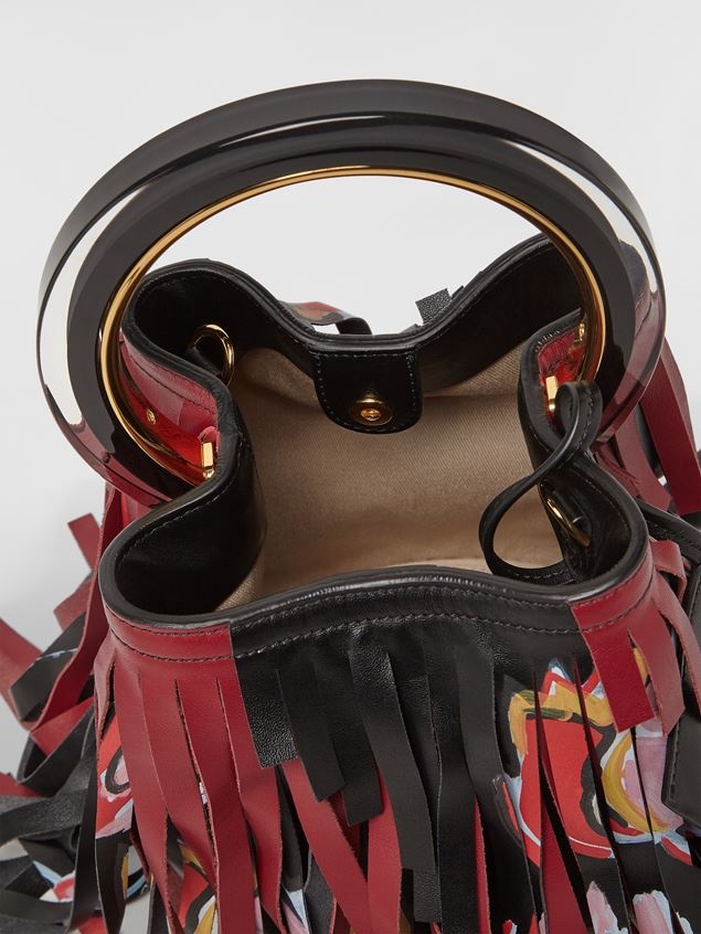 WINDBLOWN PRINT SOFT CALFSKIN PANNIER BAG - 5