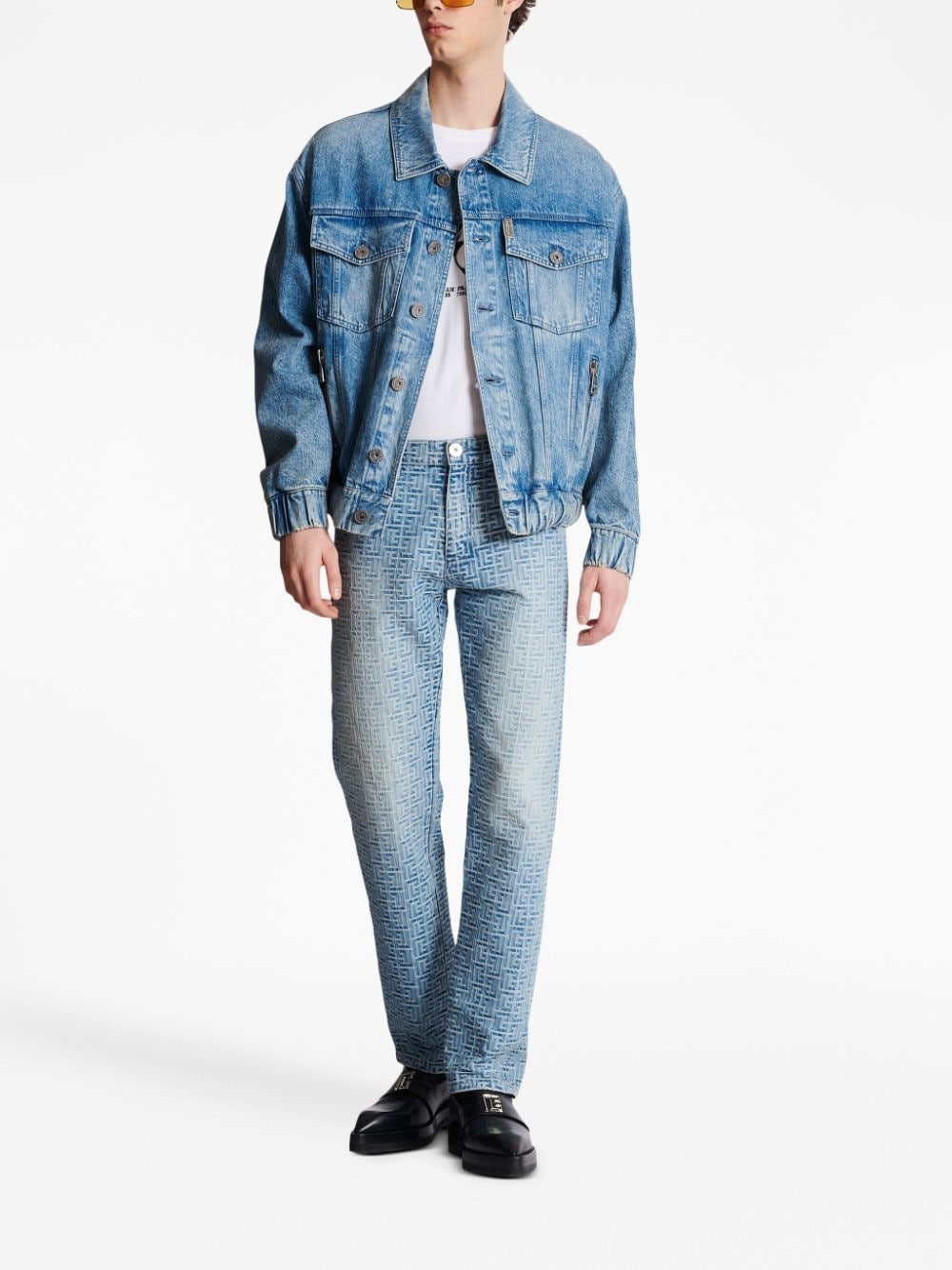 70s logo-patch denim jacket - 2