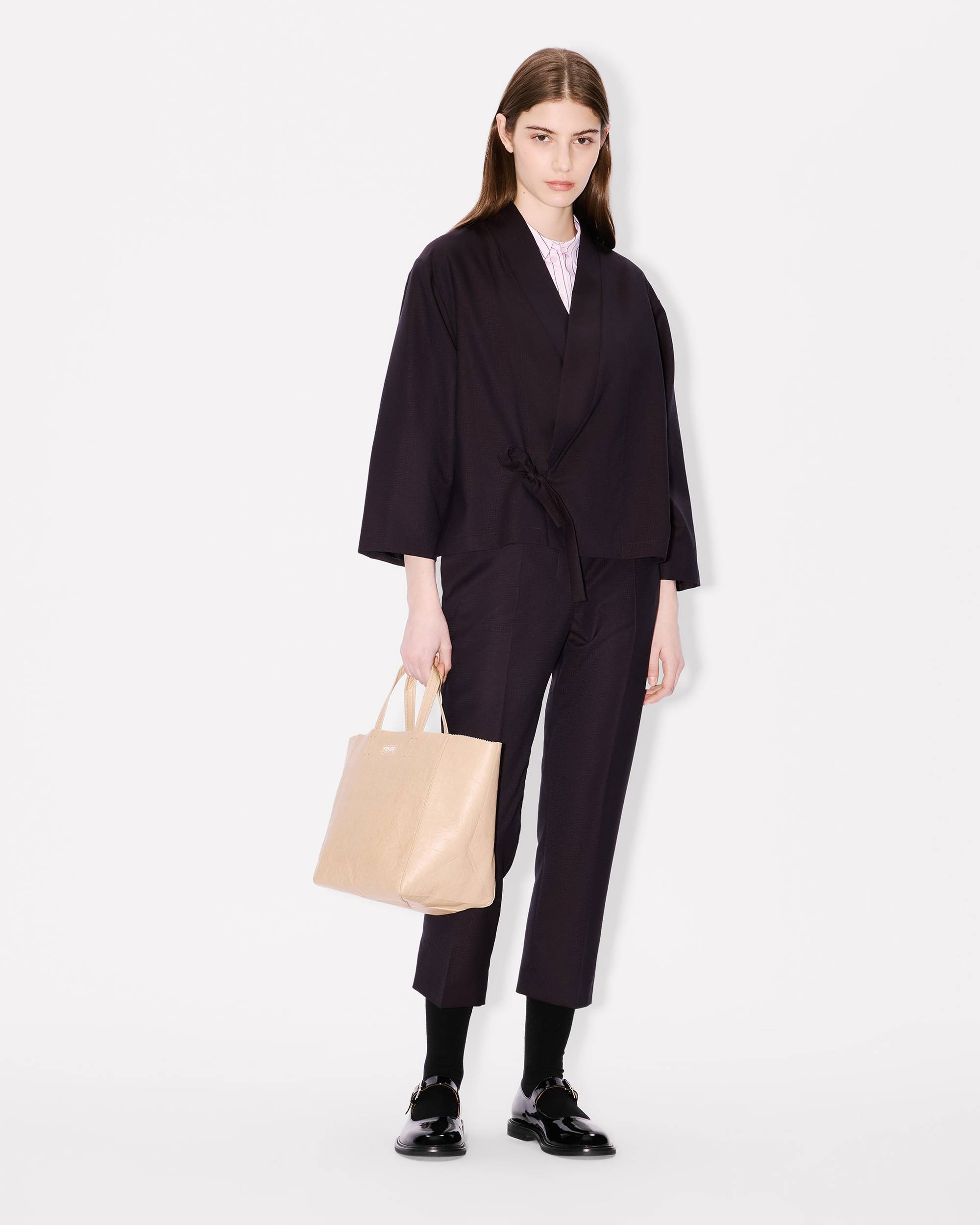 'KENZO Weave' kimono jacket in wool jacquard - 3
