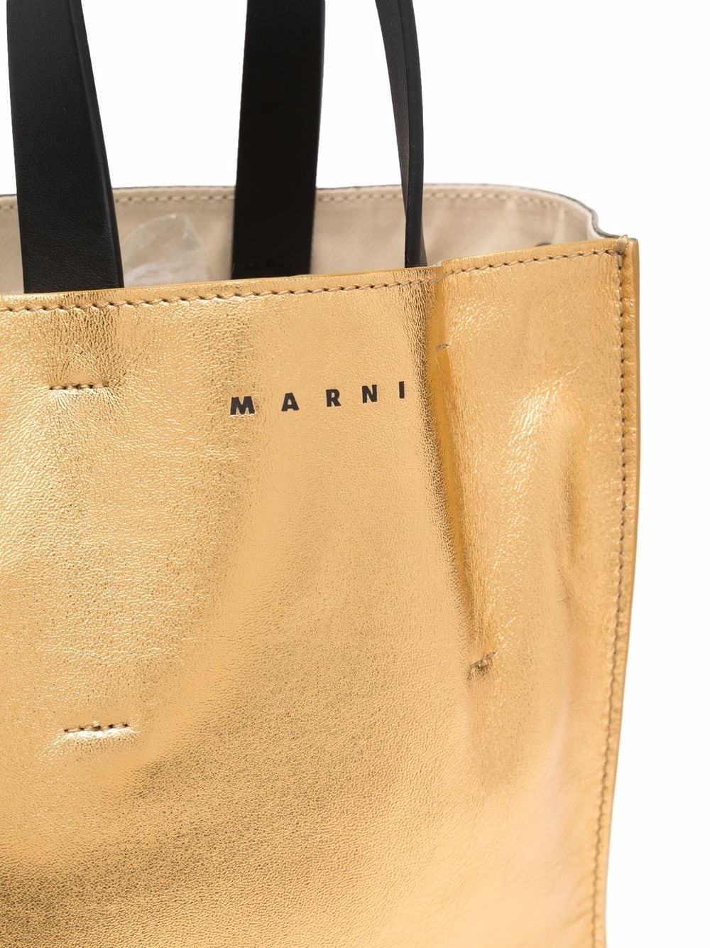 metallic leather tote bag - 4