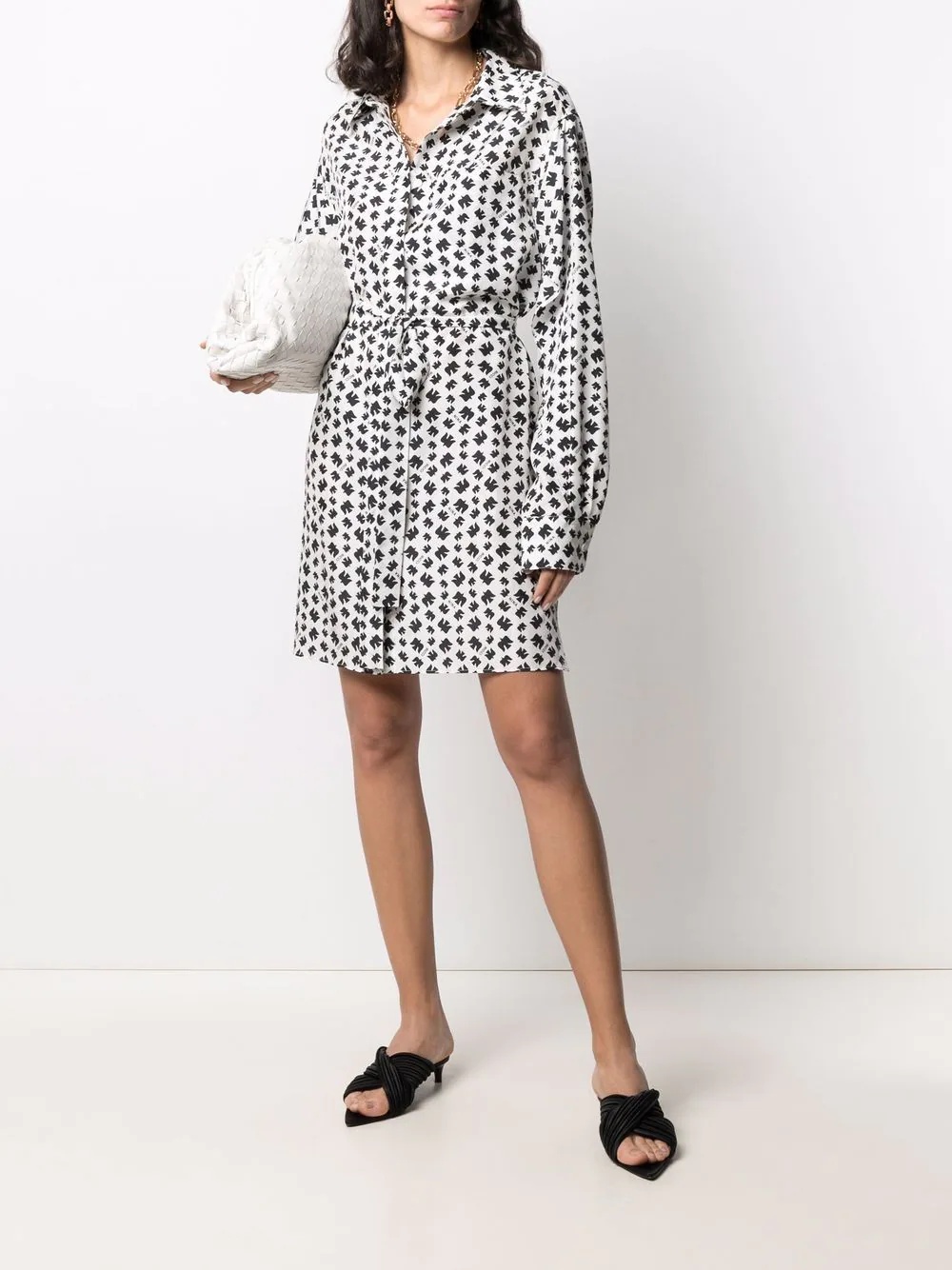 tie-fastening shirt dress - 2