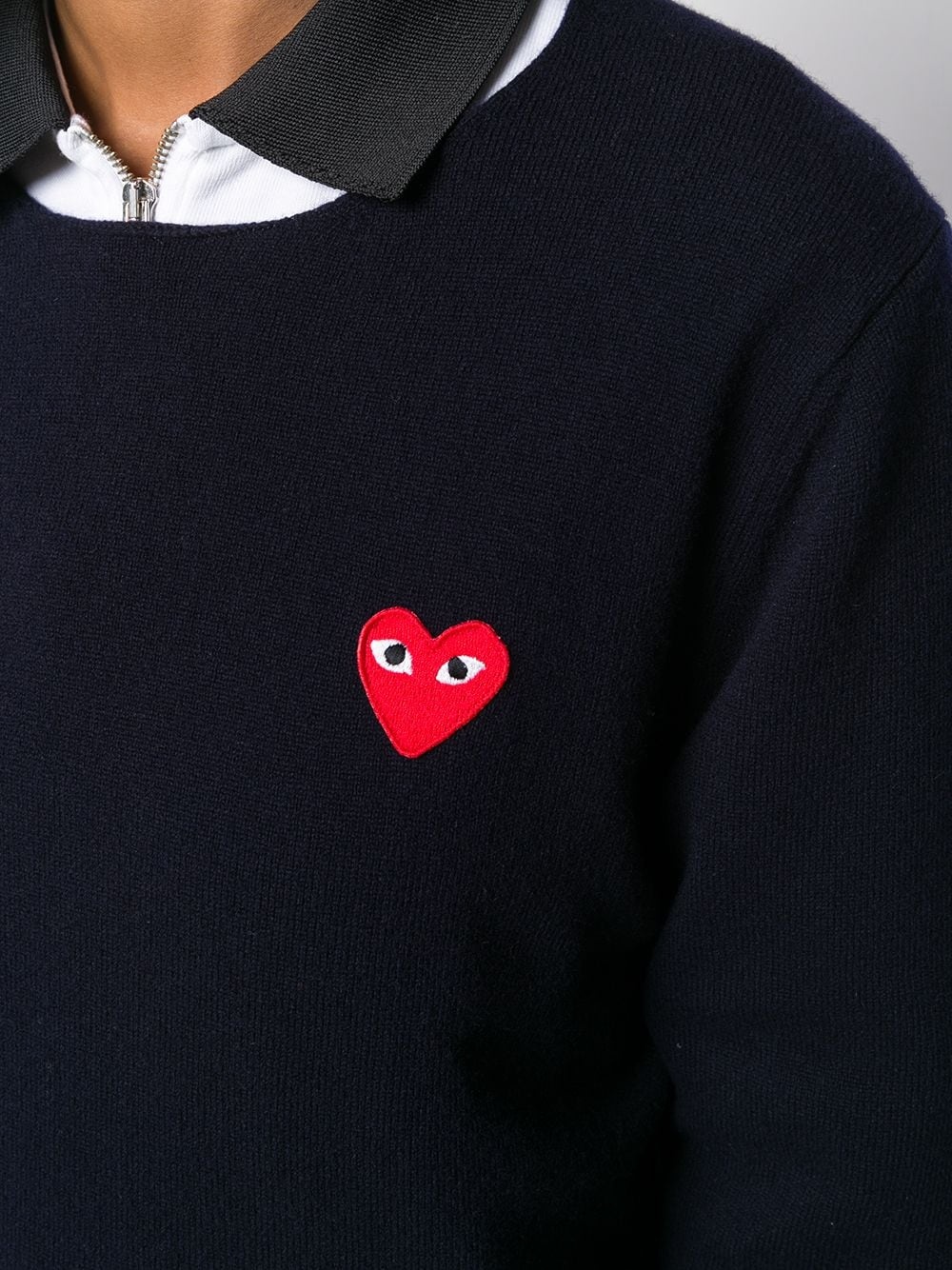 heart logo patch sweater - 5