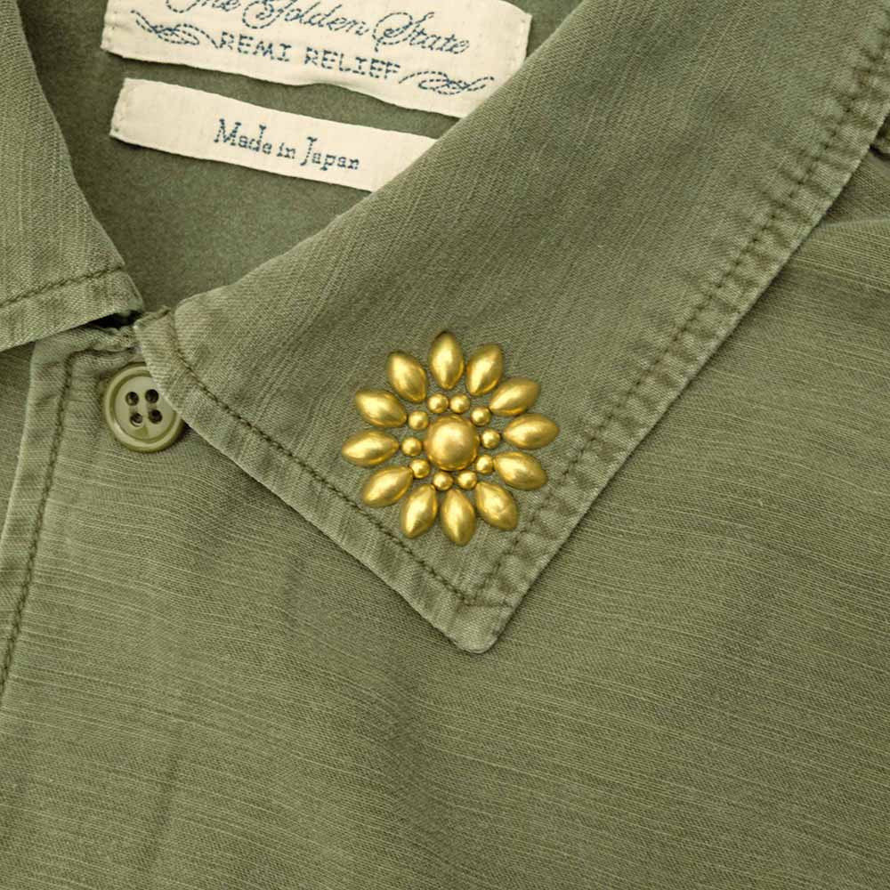 WIDE MILITARY SHIRT - Big Flower Studs - RN2043SDP - 5
