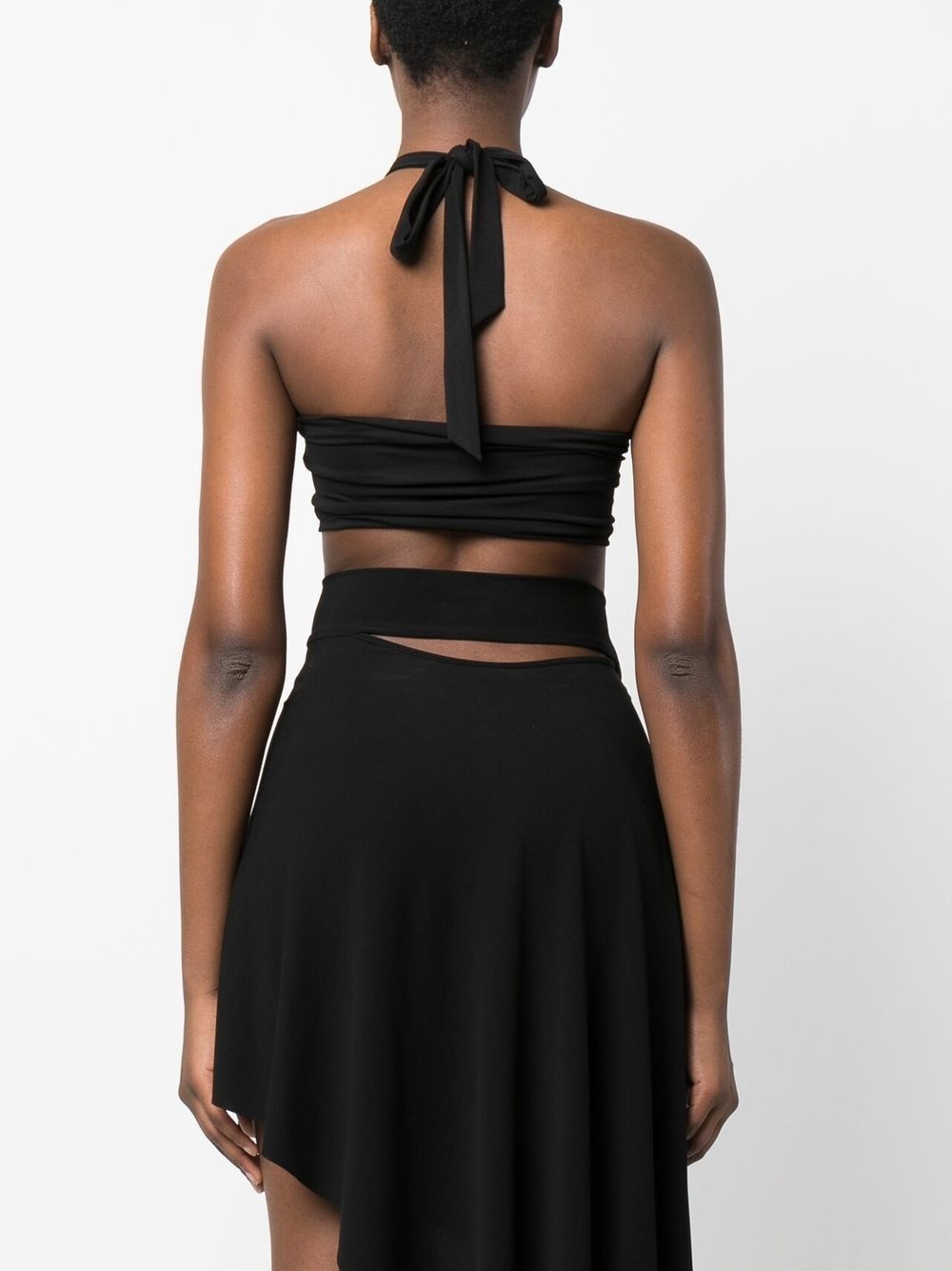 embellished-ring halterneck crop top - 4