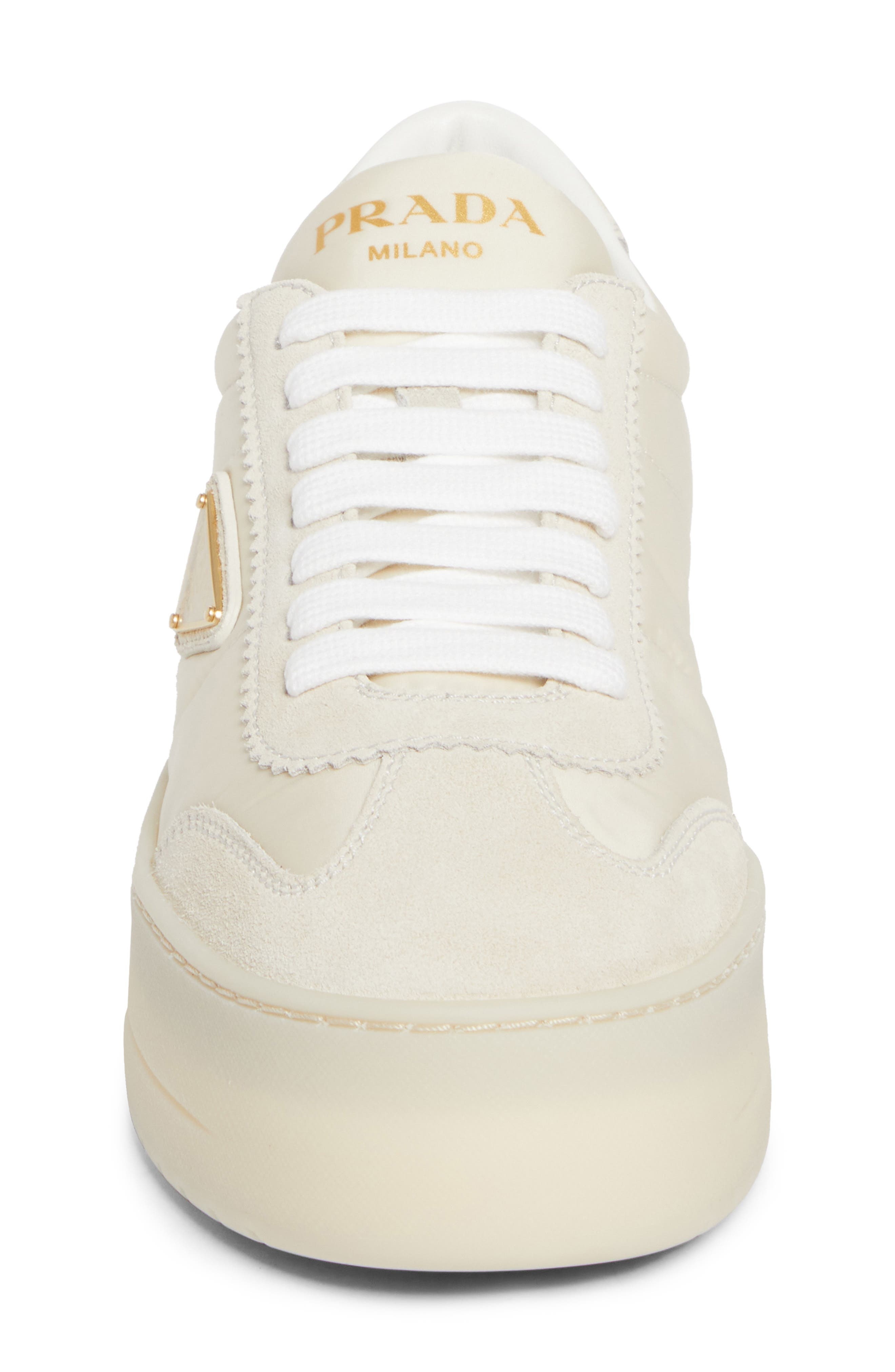 Prada Flatform Downtown Logo Platform Sneaker in Avorio at Nordstrom - 4