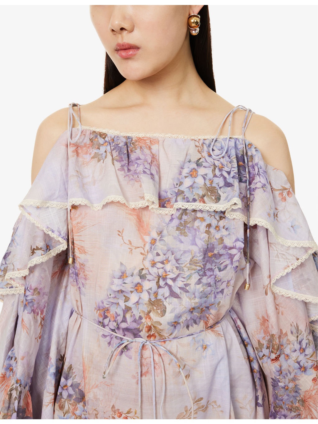 Floral-Print Ruffle Mini Dress - 5