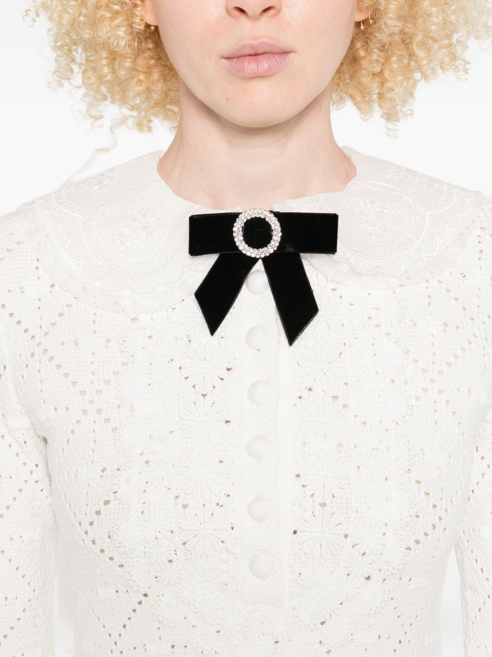 bow-embellished mini dress - 5