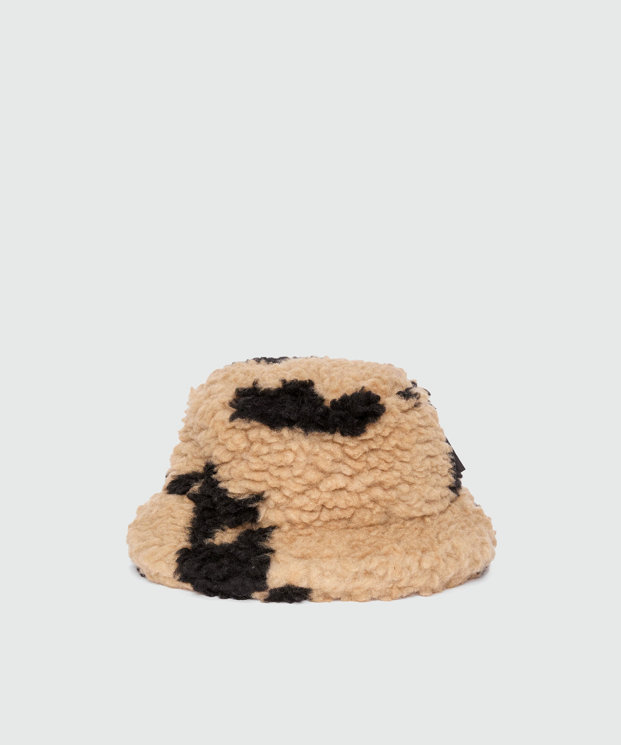 Beige teddy bucket hat with "Follow the Rabbit®" motif - 1