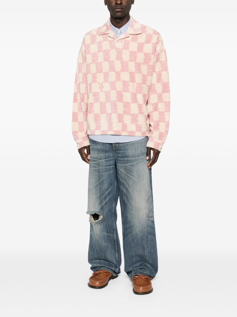 BONSAI oversized chequered long-sleeve sweater outlook