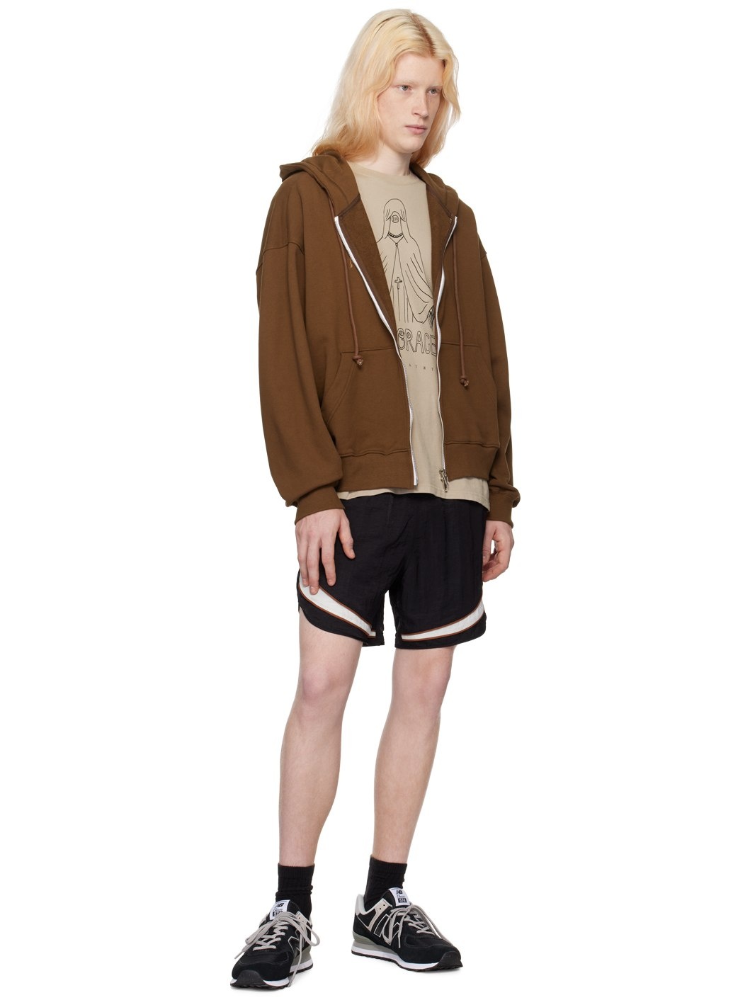 Black Paneled Shorts - 4