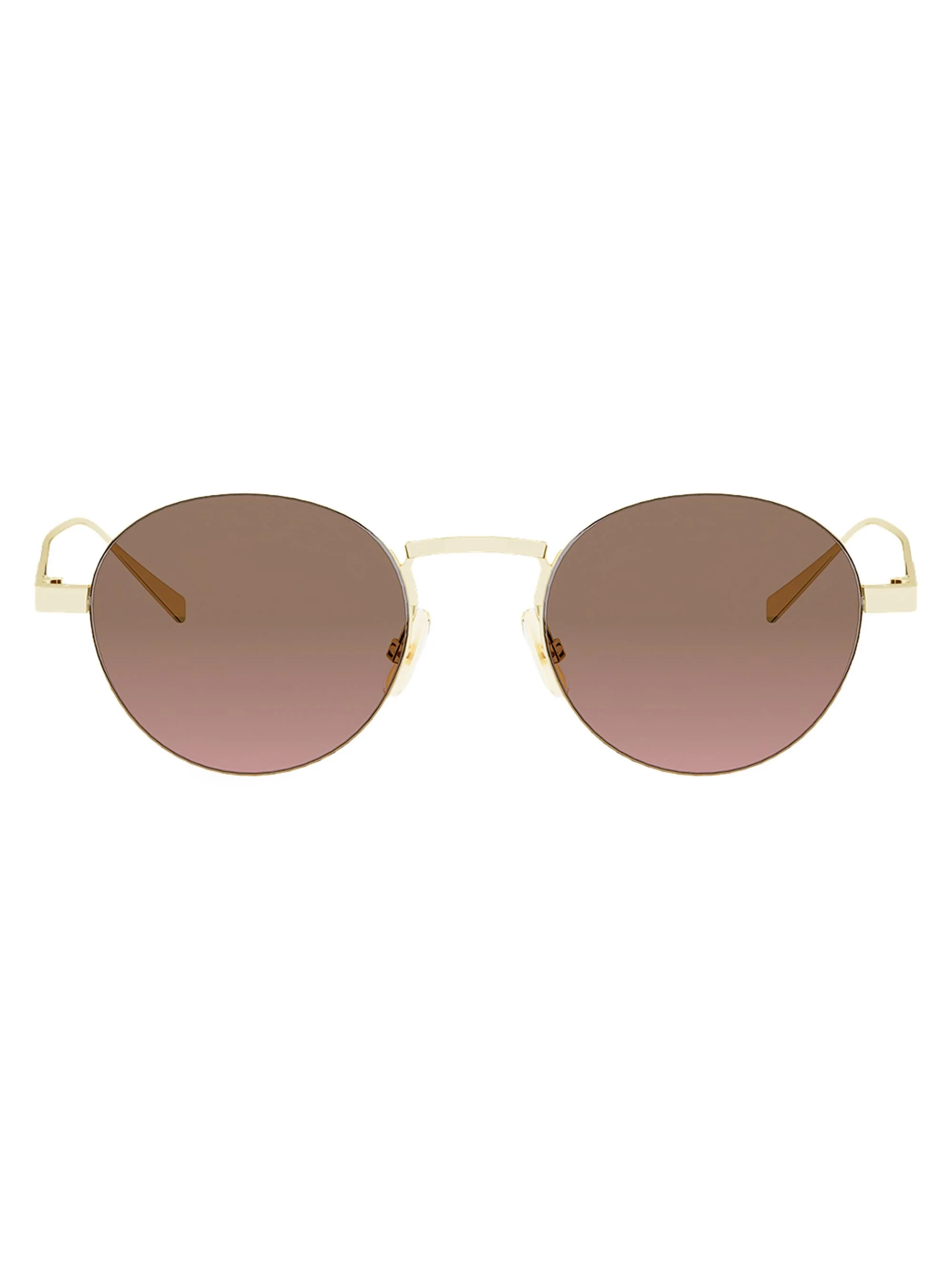 Women's Metal 49MM Round Sunglasses - Gold Gradient Brown - 1