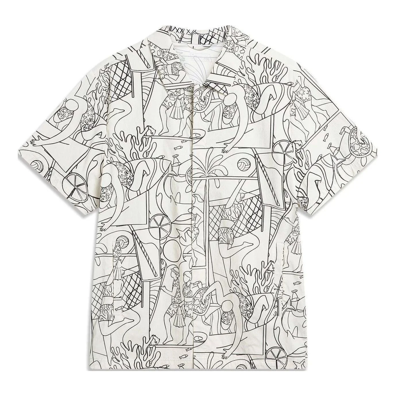 Li-Ning All-Over Print Shirt 'White Black' ASHU237-2 - 1