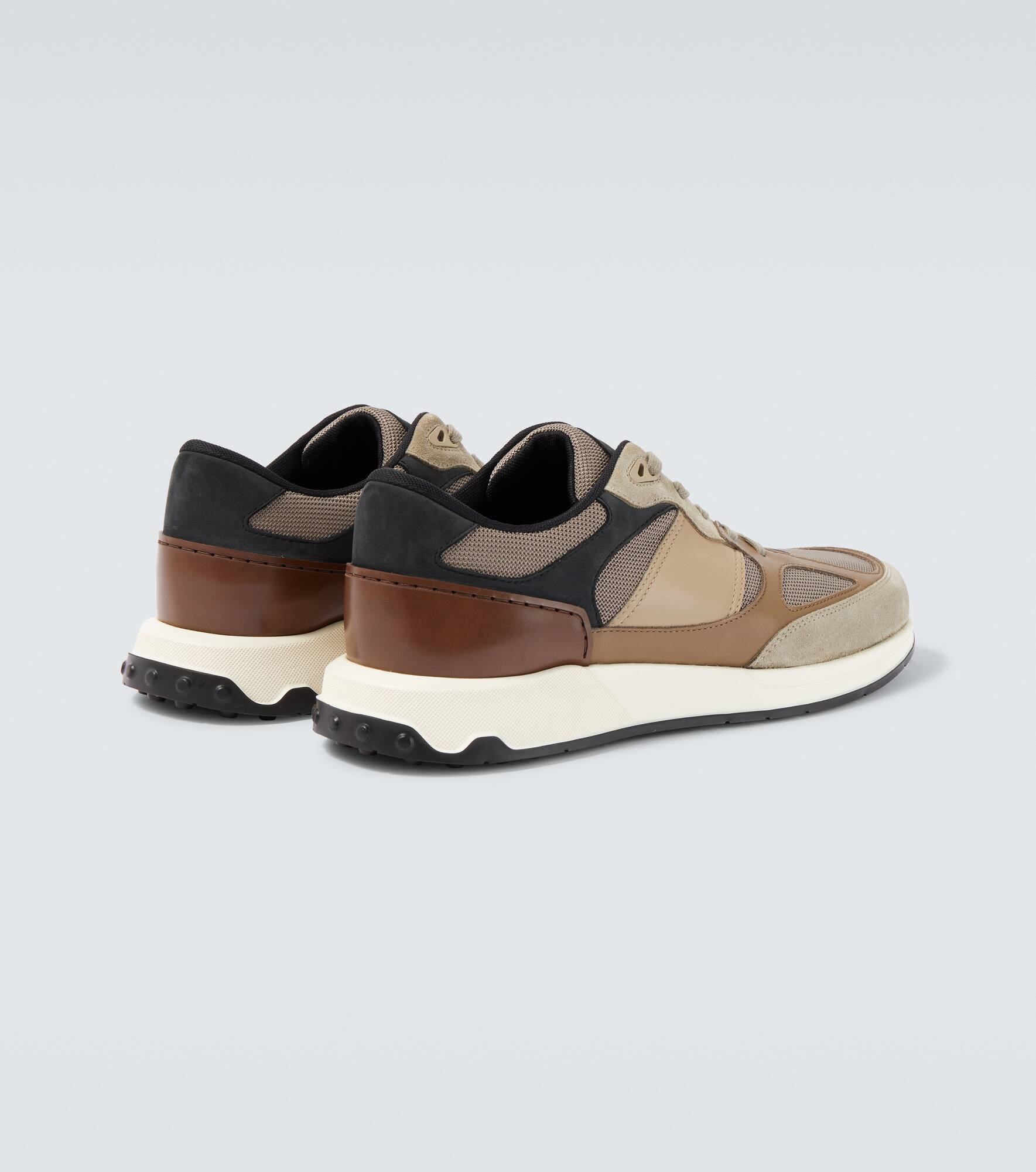 Leather and suede-trimmed sneakers - 6