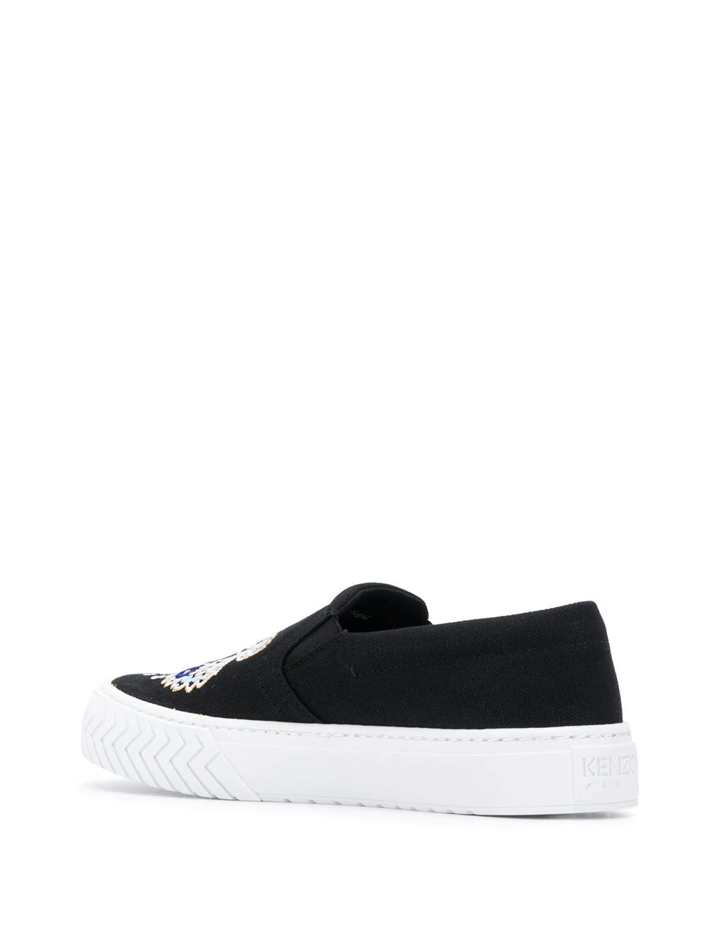 embroidered tiger slip-on sneakers - 3