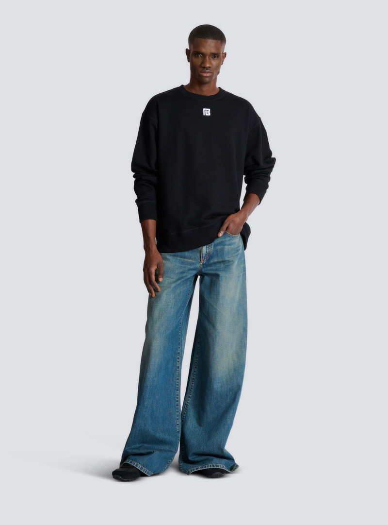 Balmain Cotton sweatshirt with PB embroidery outlook