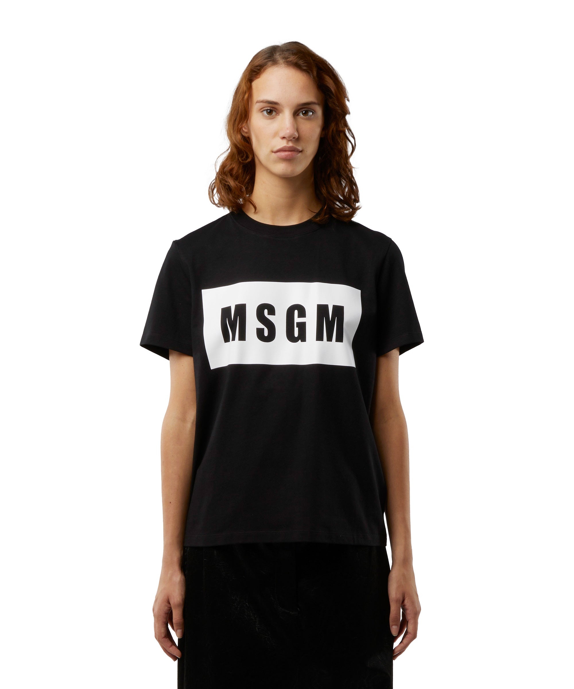 Crew neck T-shirt with MSGM box logo - 2