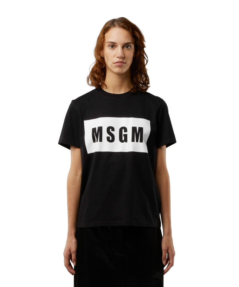MSGM Crew neck T-shirt with MSGM box logo outlook