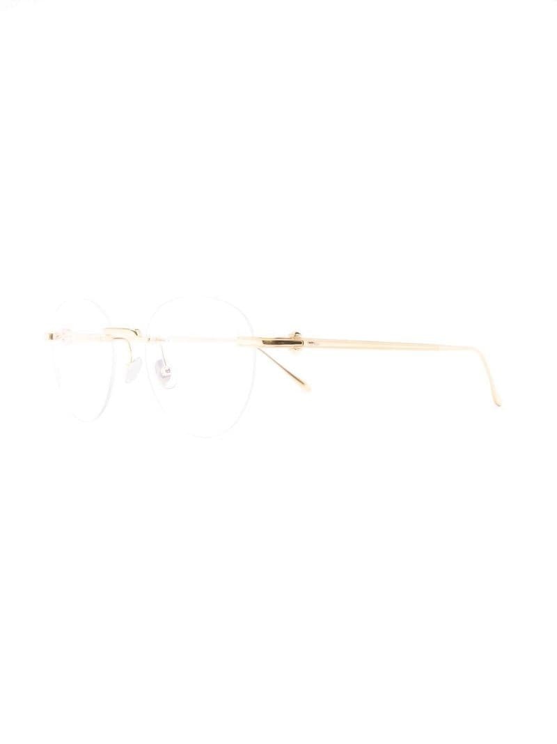 engraved-logo rimless glasses - 3