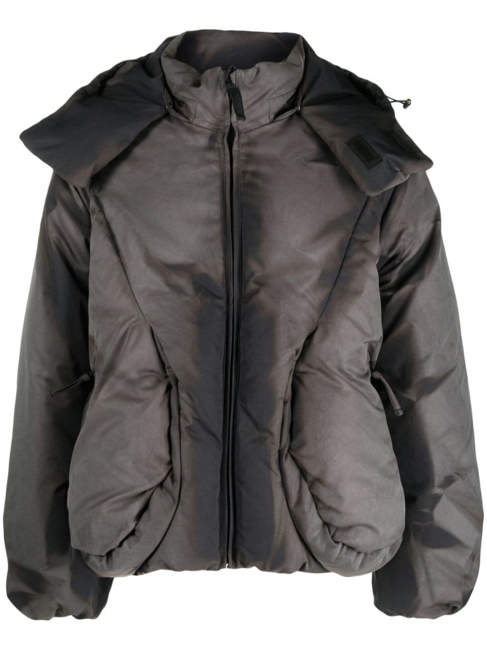 bleached-effect padded jacket - 1