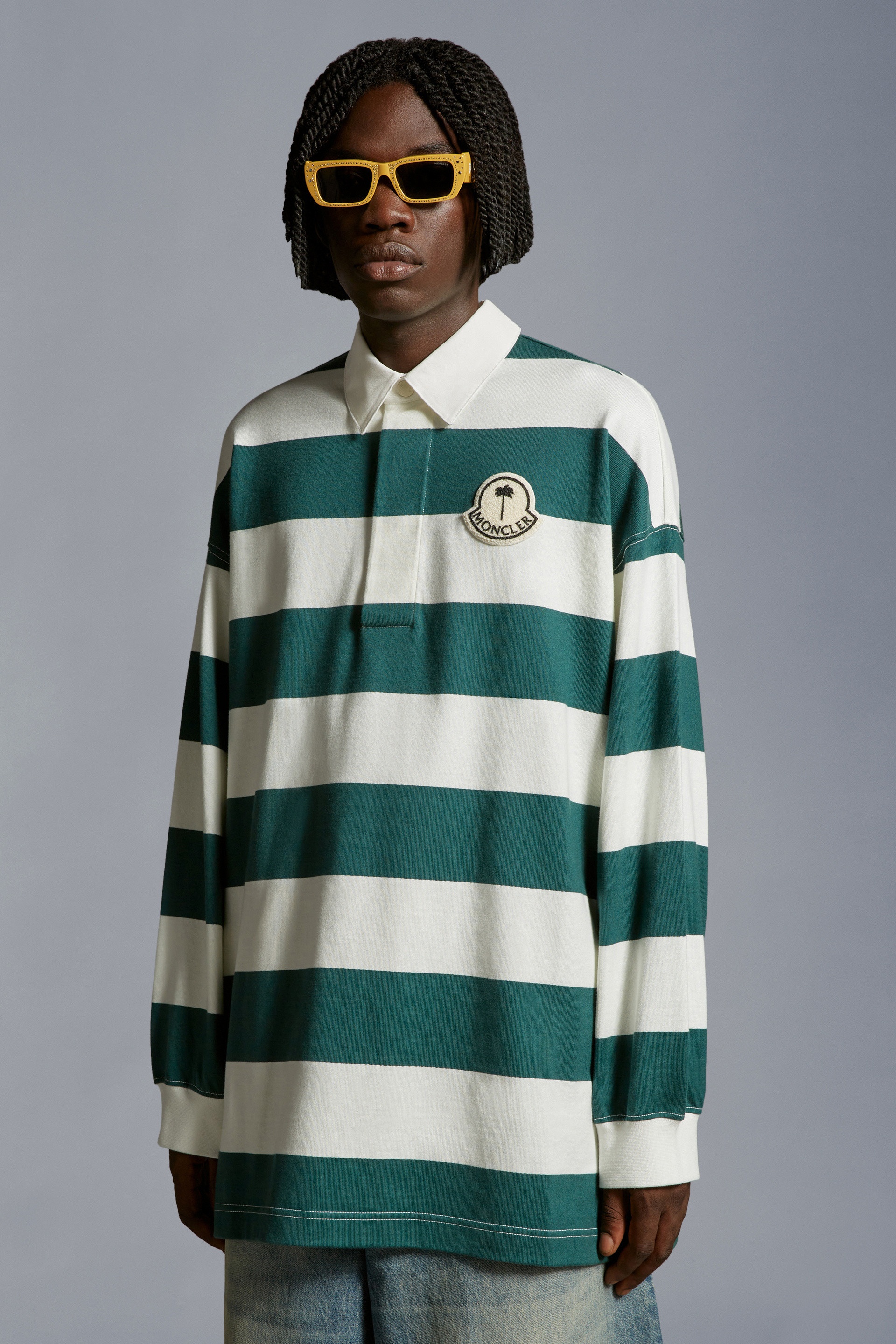 Striped Long Sleeve Polo Shirt - 2