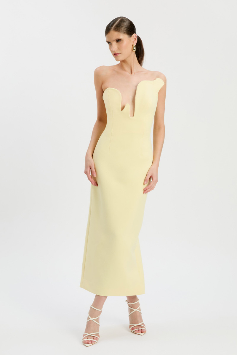 BARDOT Rosalyn Midi Dress In Canary Yellow outlook