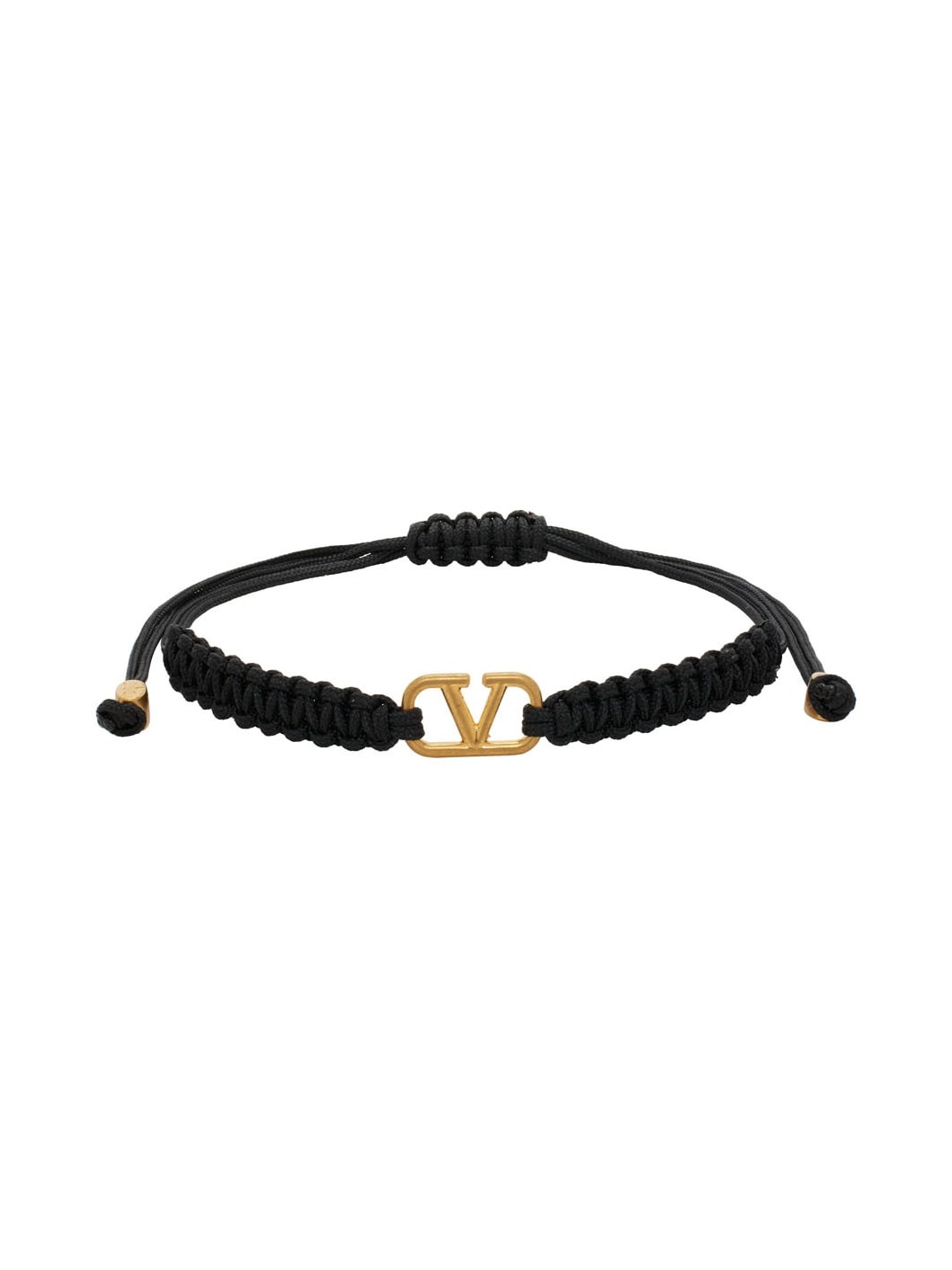 Black Braided VLogo Signature Bracelet - 1