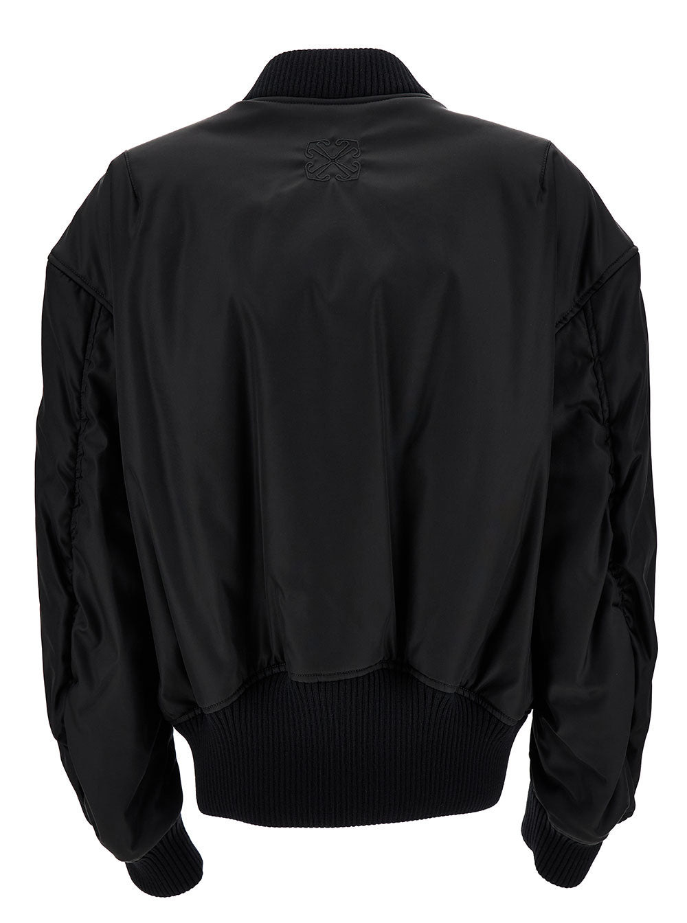 Off-White Women Blak Bomber Jacket With Tonal Logo Embroidery In Nylon Woman - 2