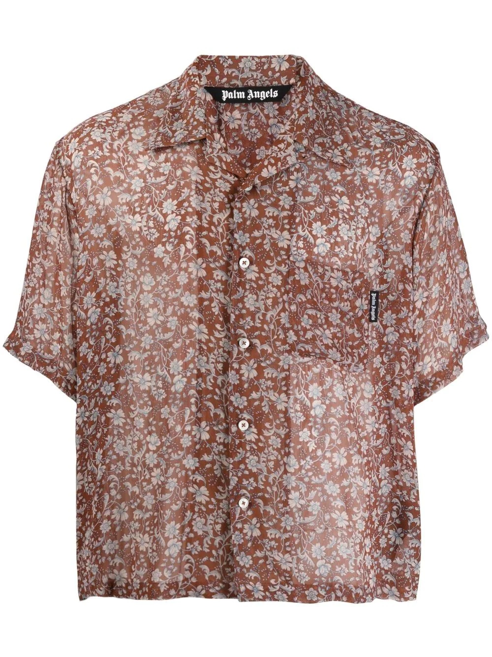 floral-print short-sleeve shirt - 1