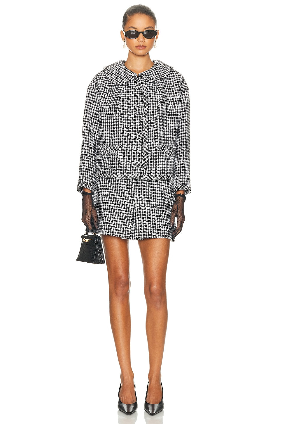 Gingham Tweed Mini Skirt - 5