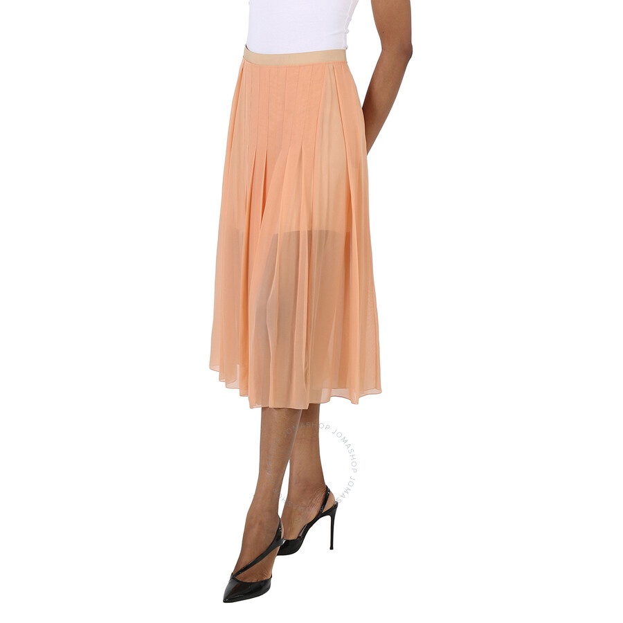 Chloe Ladies Dusty Coral Pleated Midi Skirt - 2