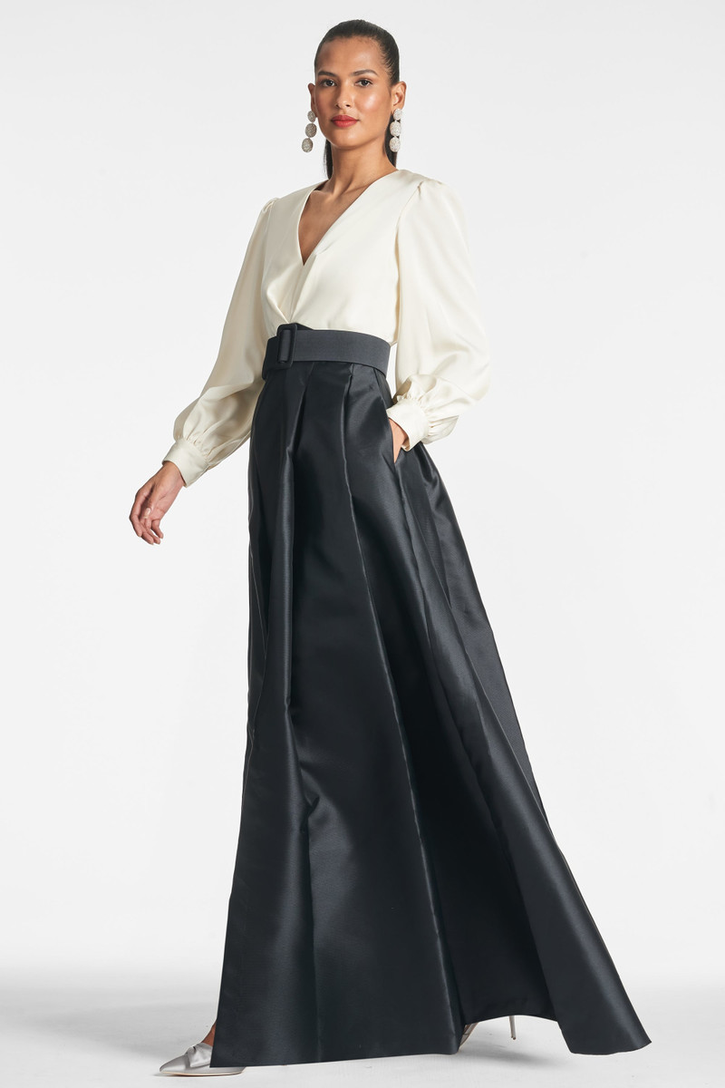 SACHIN & BABI Zoe Gown - Ivory/Black outlook