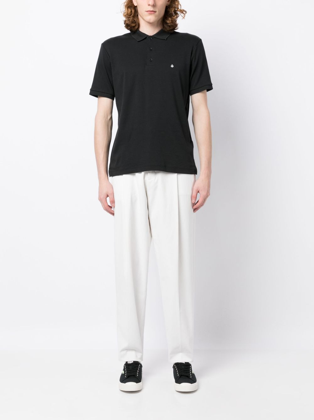 logo-embroidered cotton polo shirt - 2