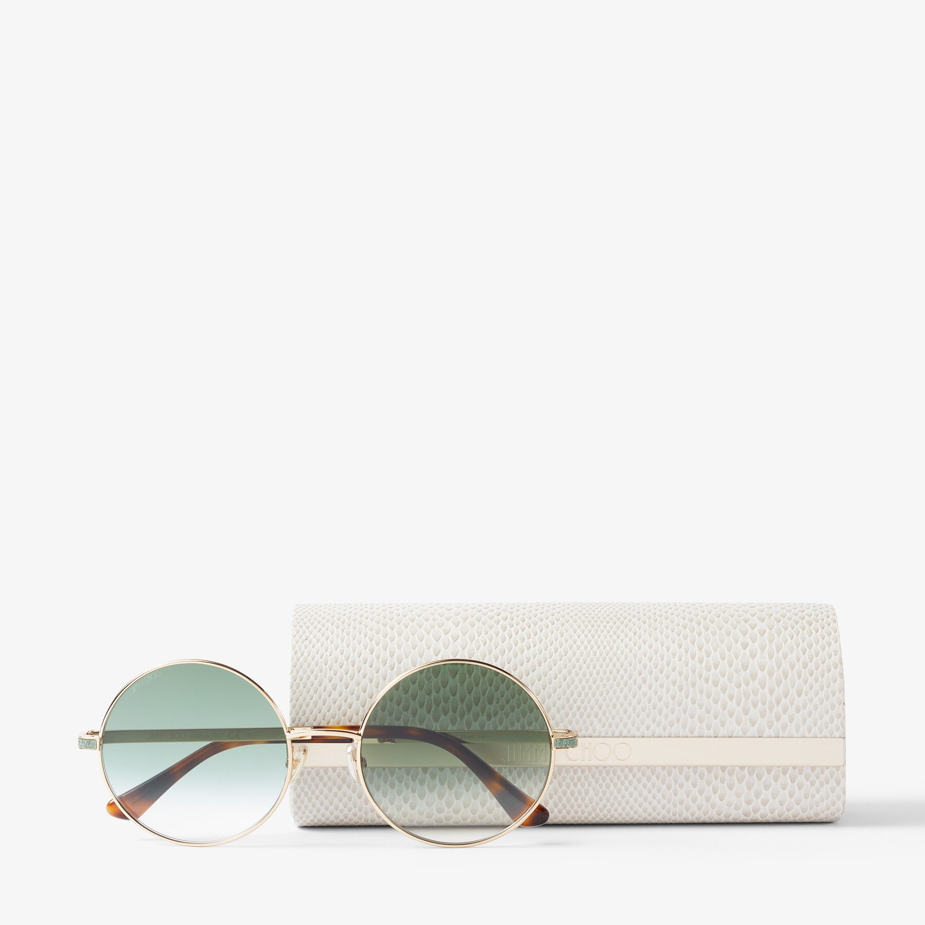 Oriane/s 57
Green and Gold Havana Round-Frame Sunglasses - 4
