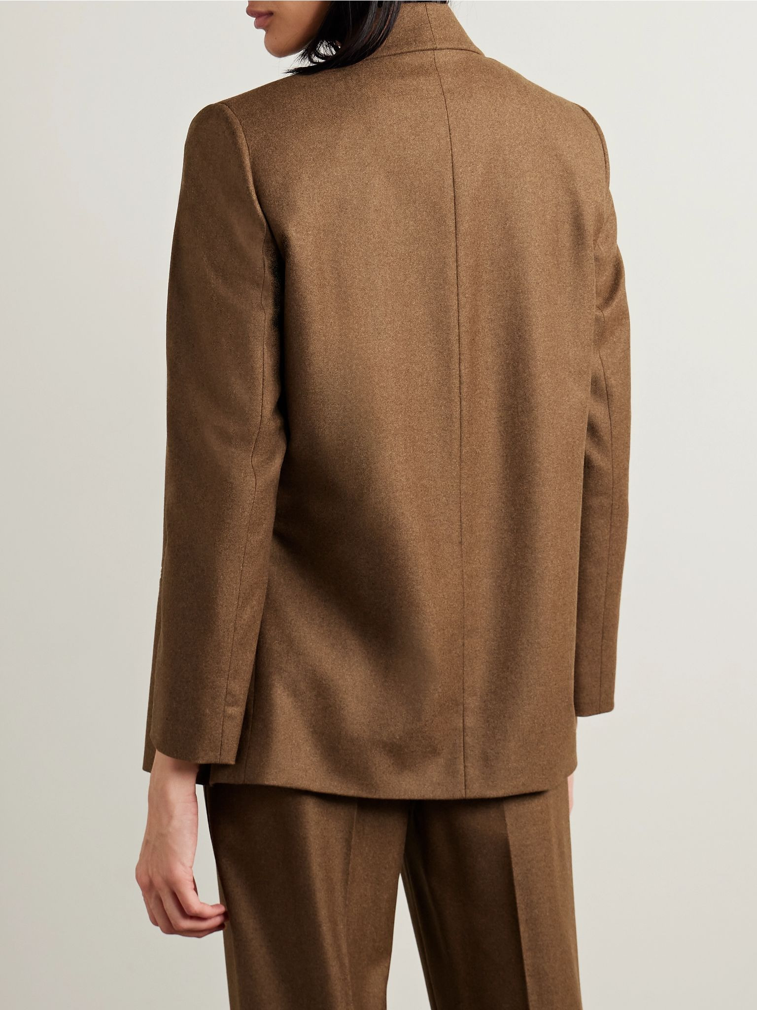 Wool and cashmere-blend blazer Brown - 3