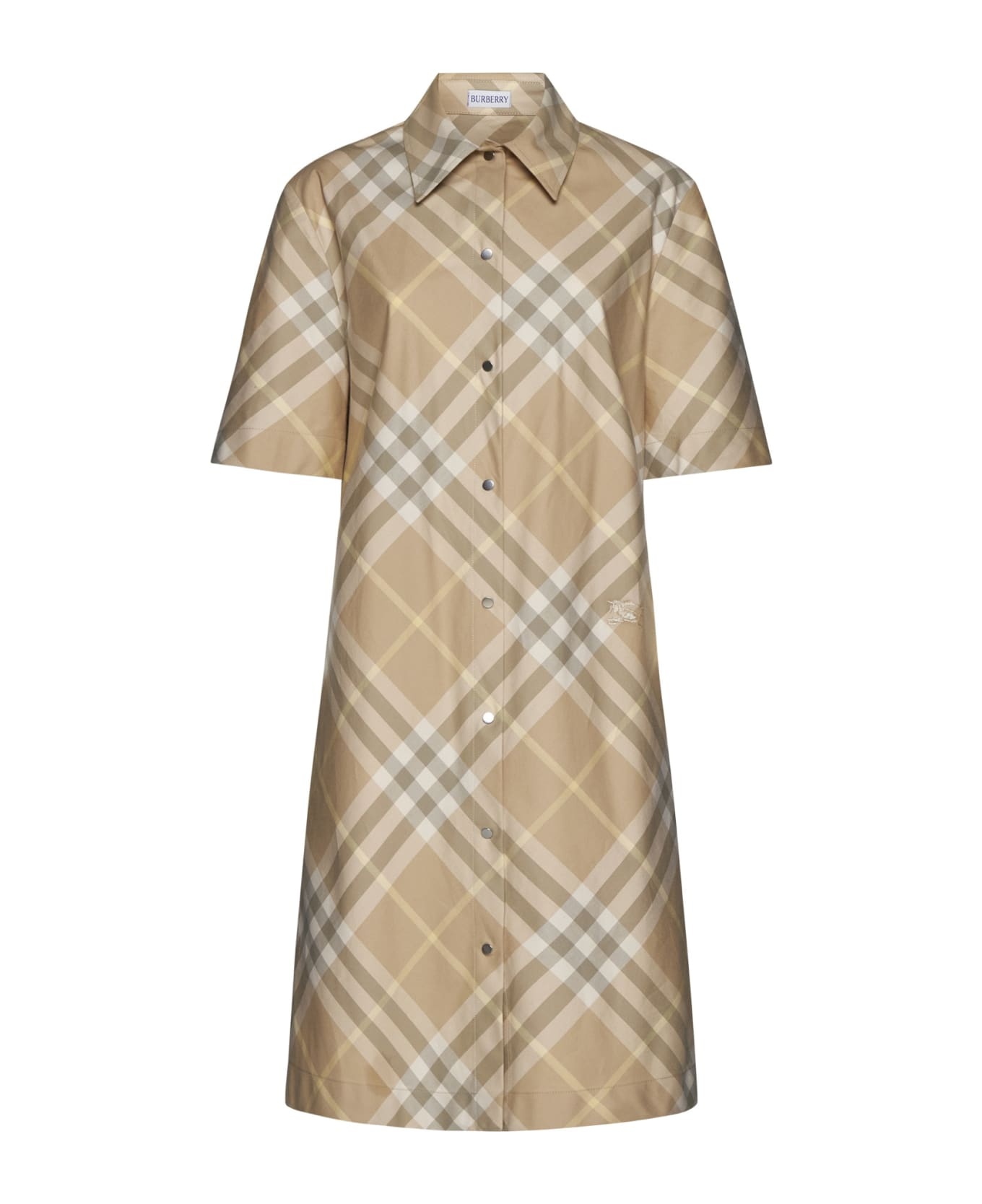 Vintage-check Short-sleeved Shirt Dress - 1