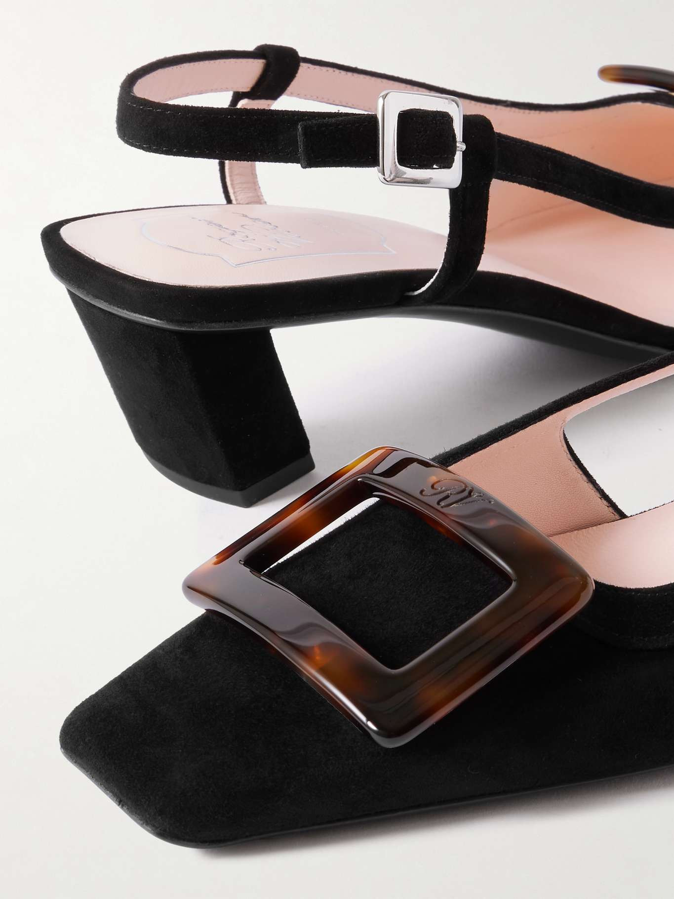 Belle Vivier 45 suede slingback pumps - 4