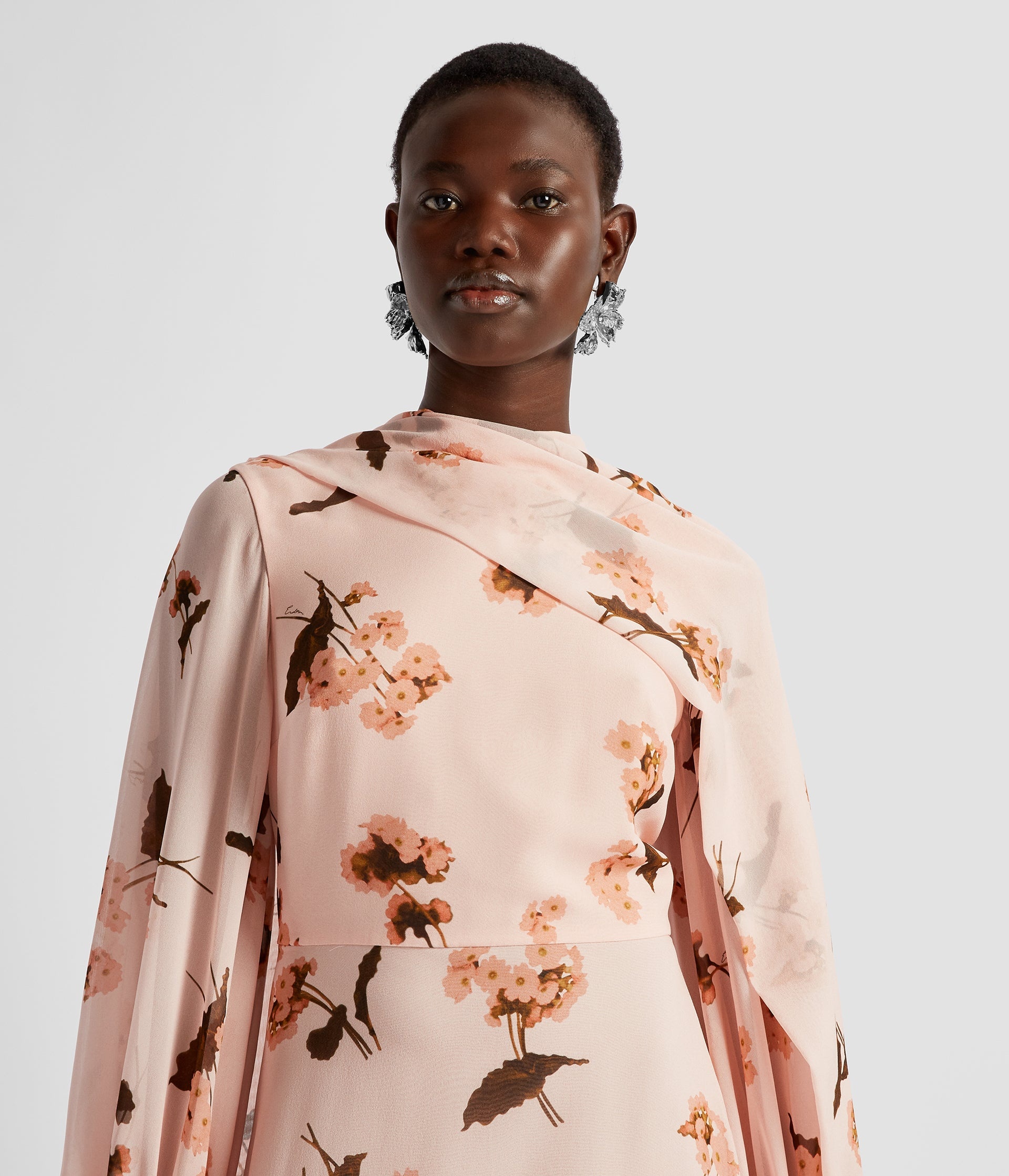 LONG SLEEVE DRAPE GOWN - 5