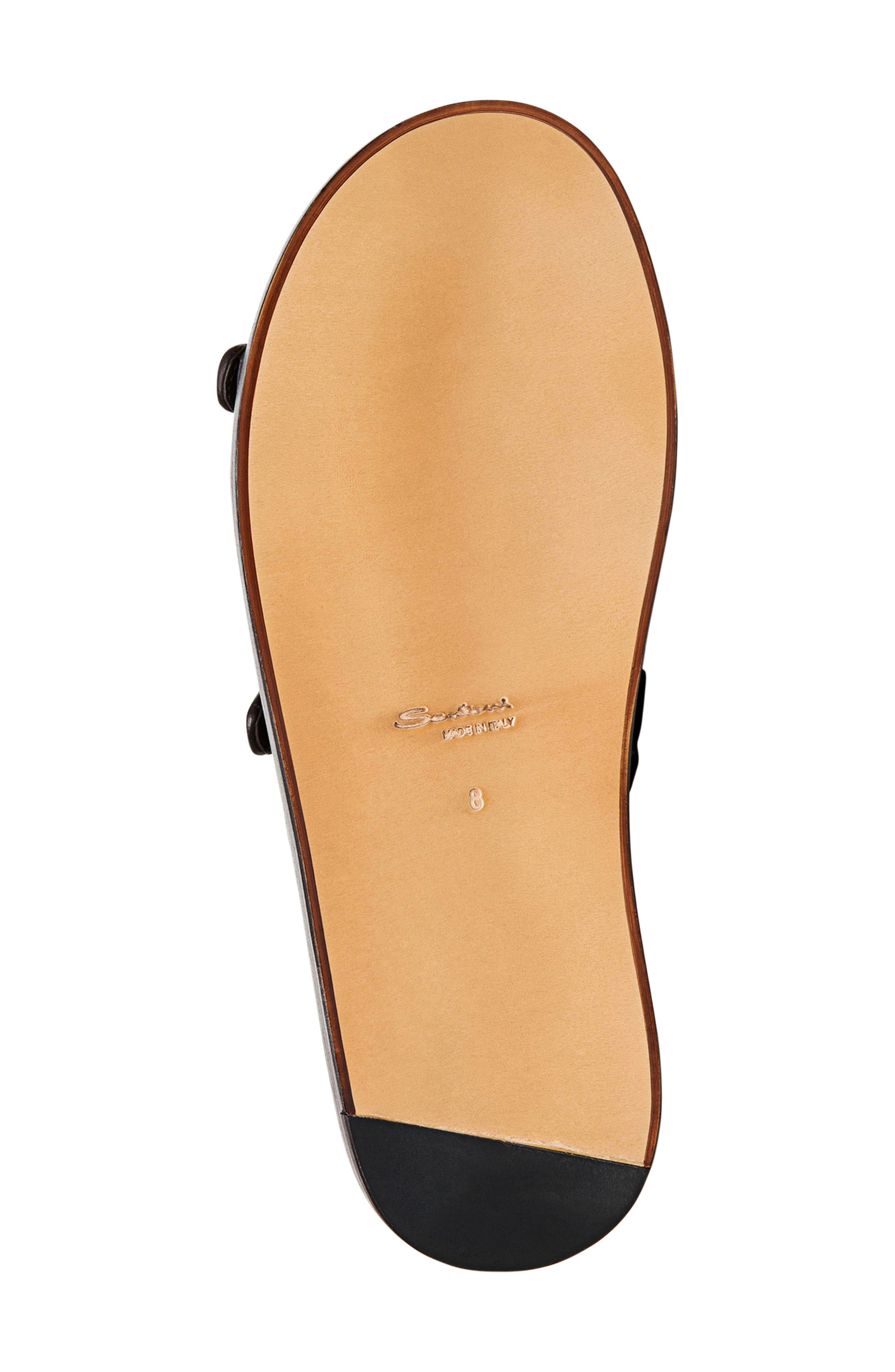 Santoni Duo Woven Leather Monk Strap Slide Sandal in Dark Brown-T65 at Nordstrom - 6