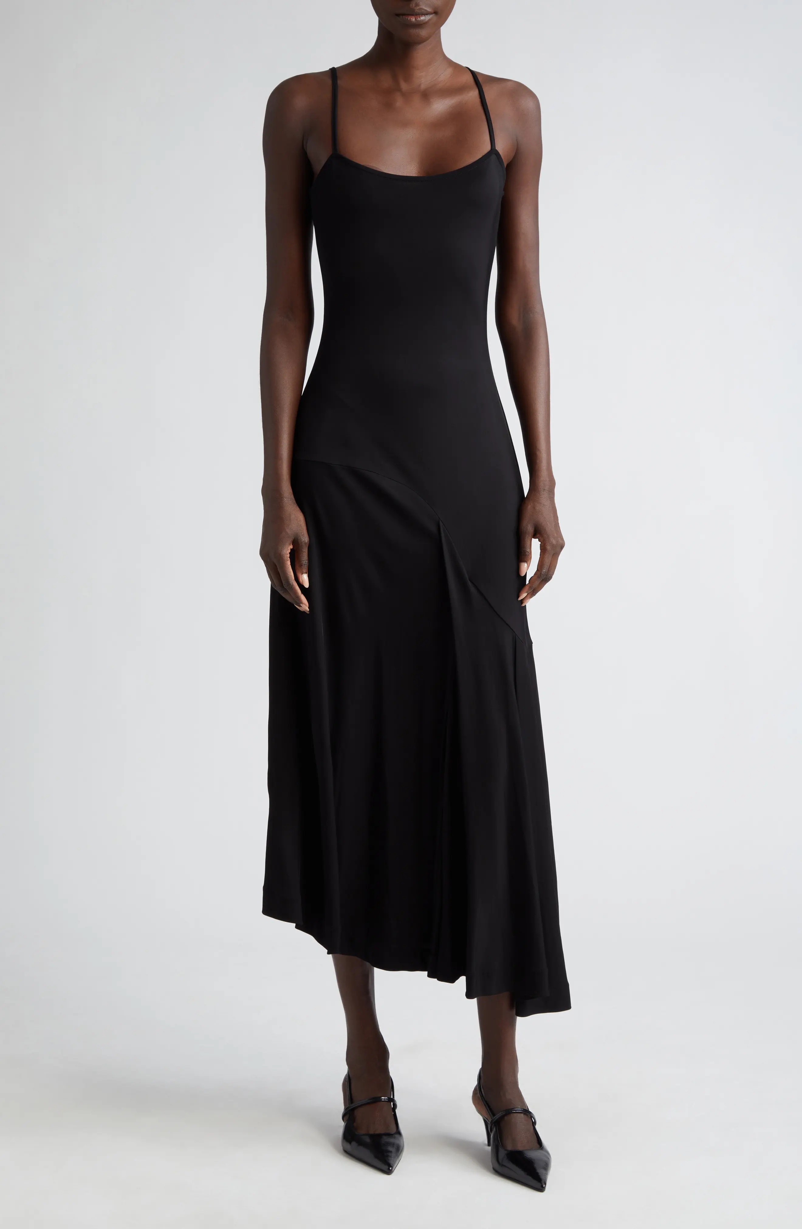 Asymmetric Contour Seam Slipdress - 1