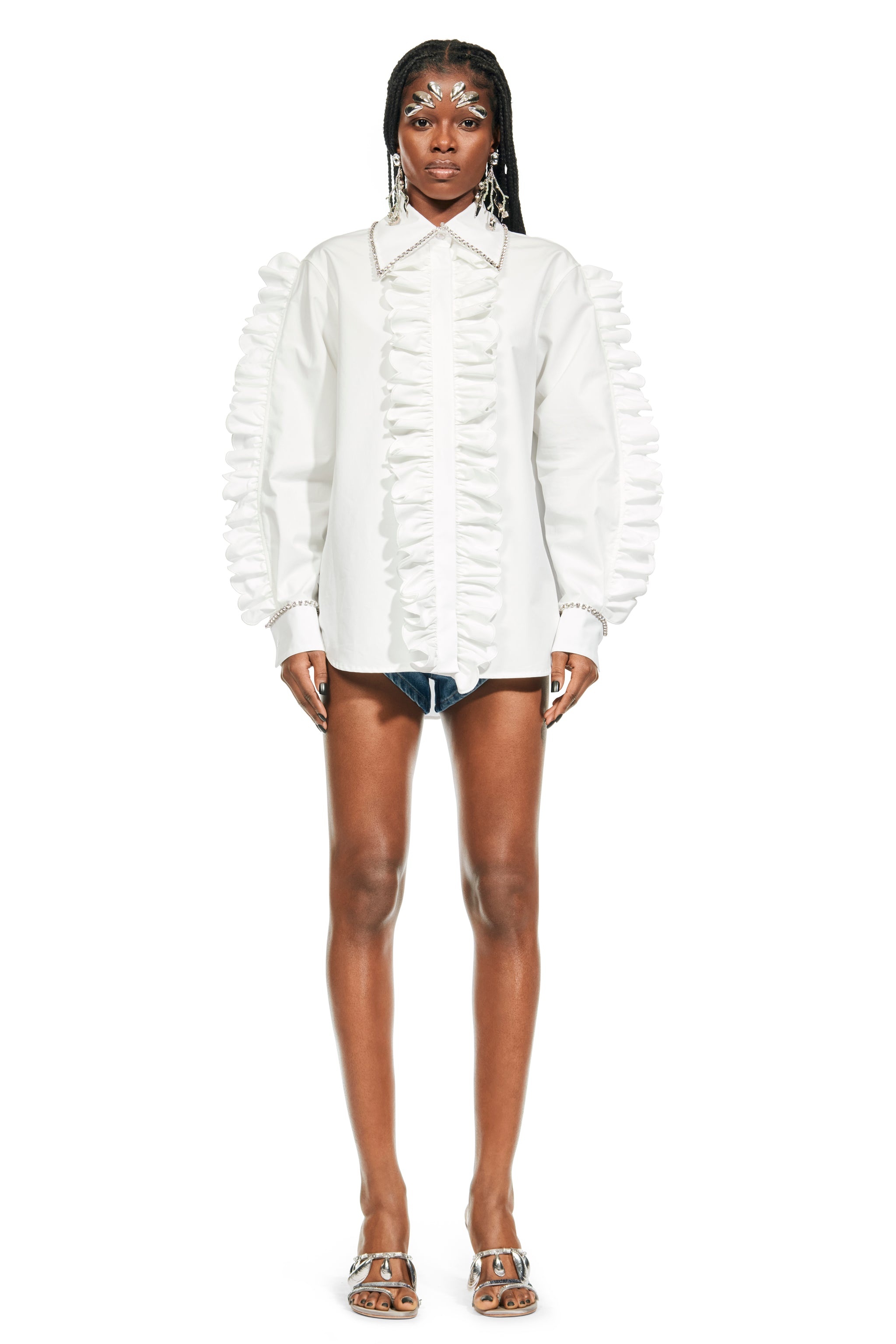 POPLIN RUFFLE SHIRT - 3