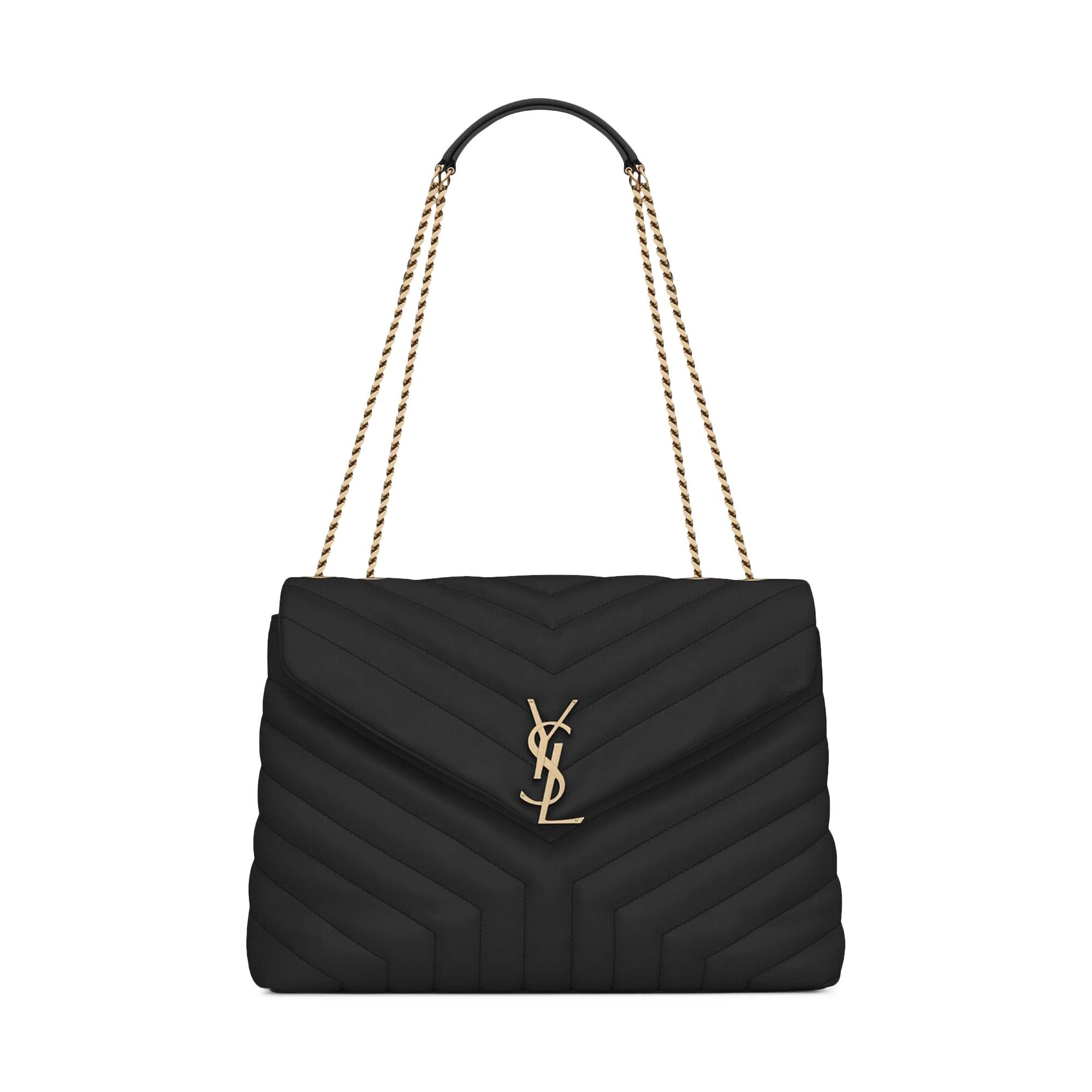 Saint Laurent Medium Loulou Matelasse Leather Shoulder Bag 'Black' - 1