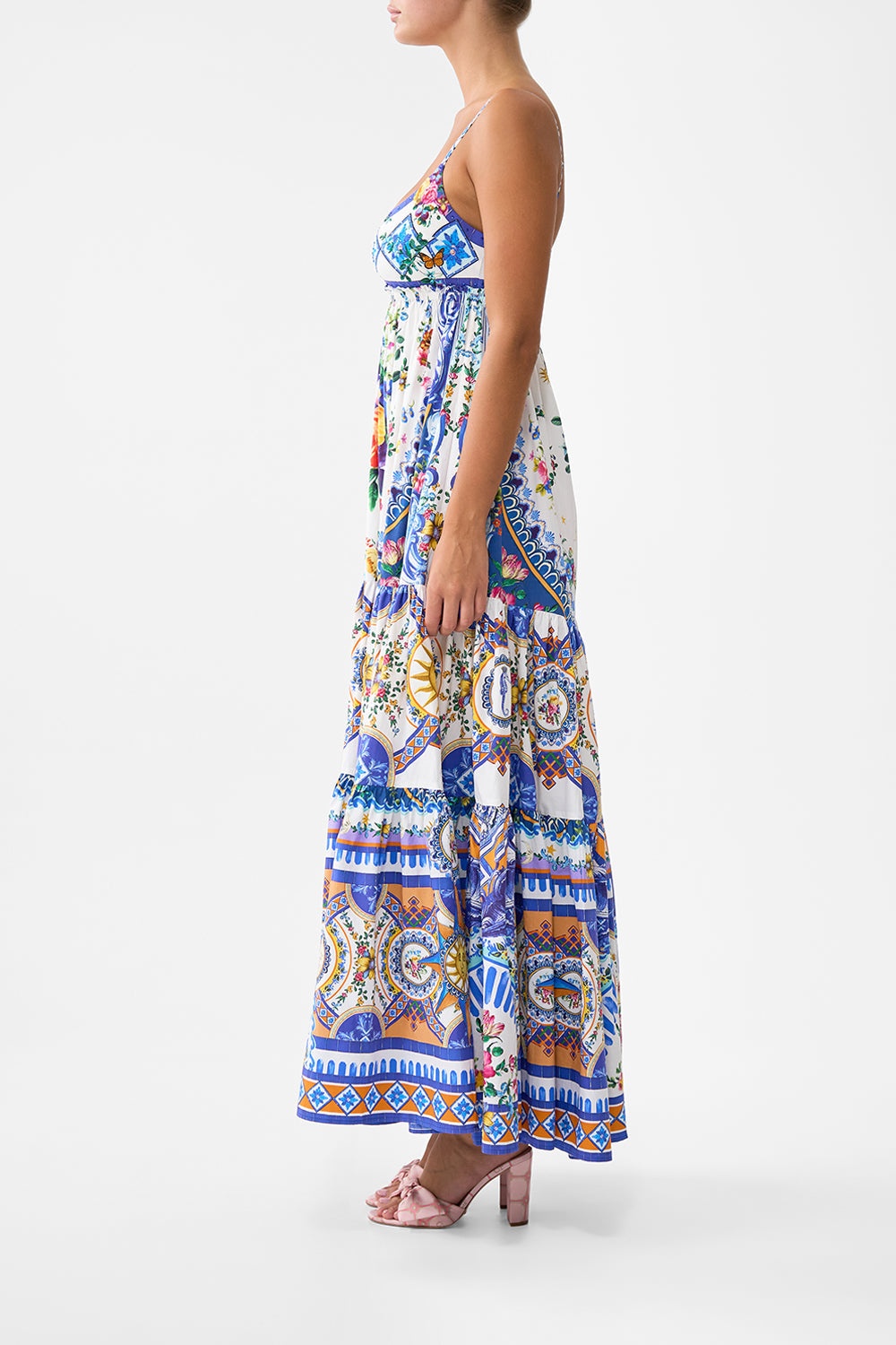 LONG DRESS WITH JERSEY BODICE - 4