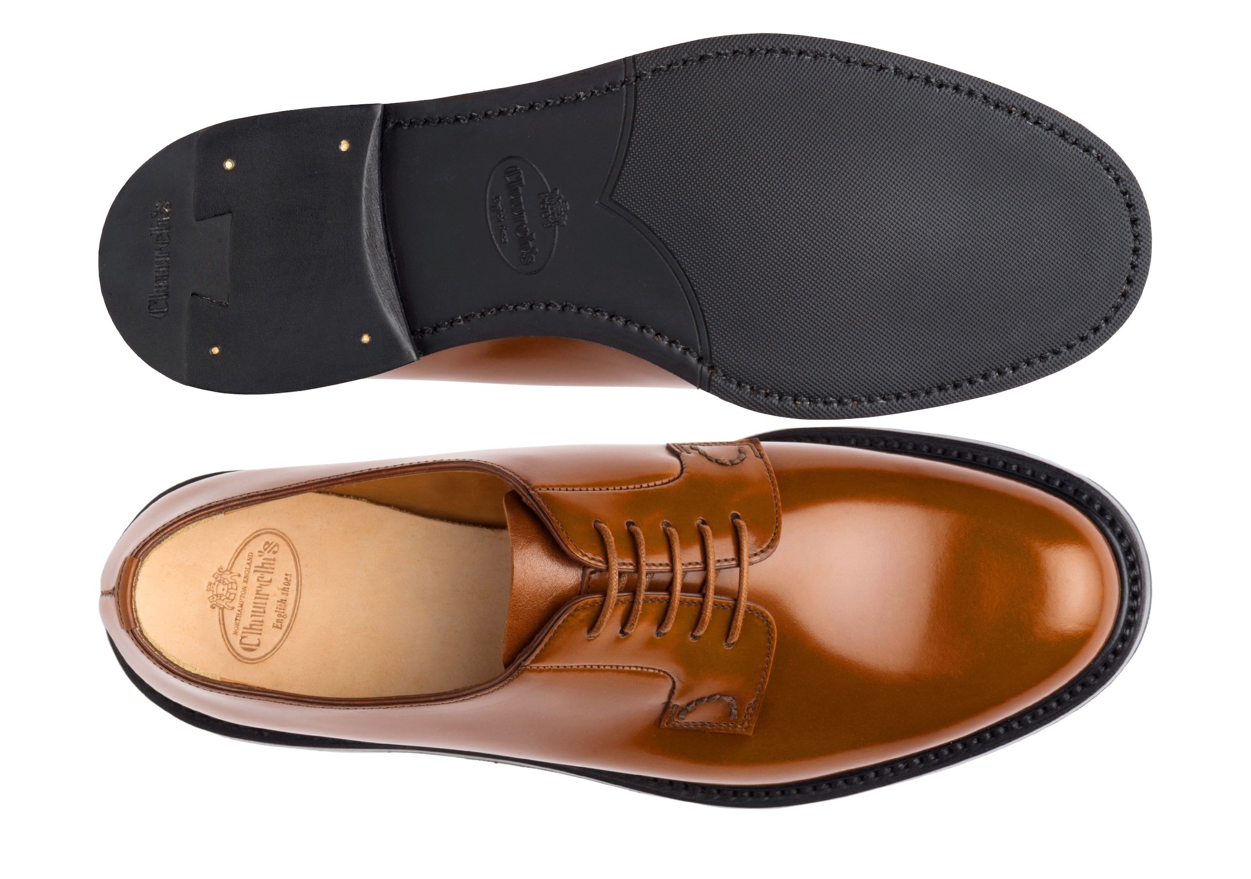 Shannon 2 wr, Brushed calfskin Derby lace-ups Sandalwood