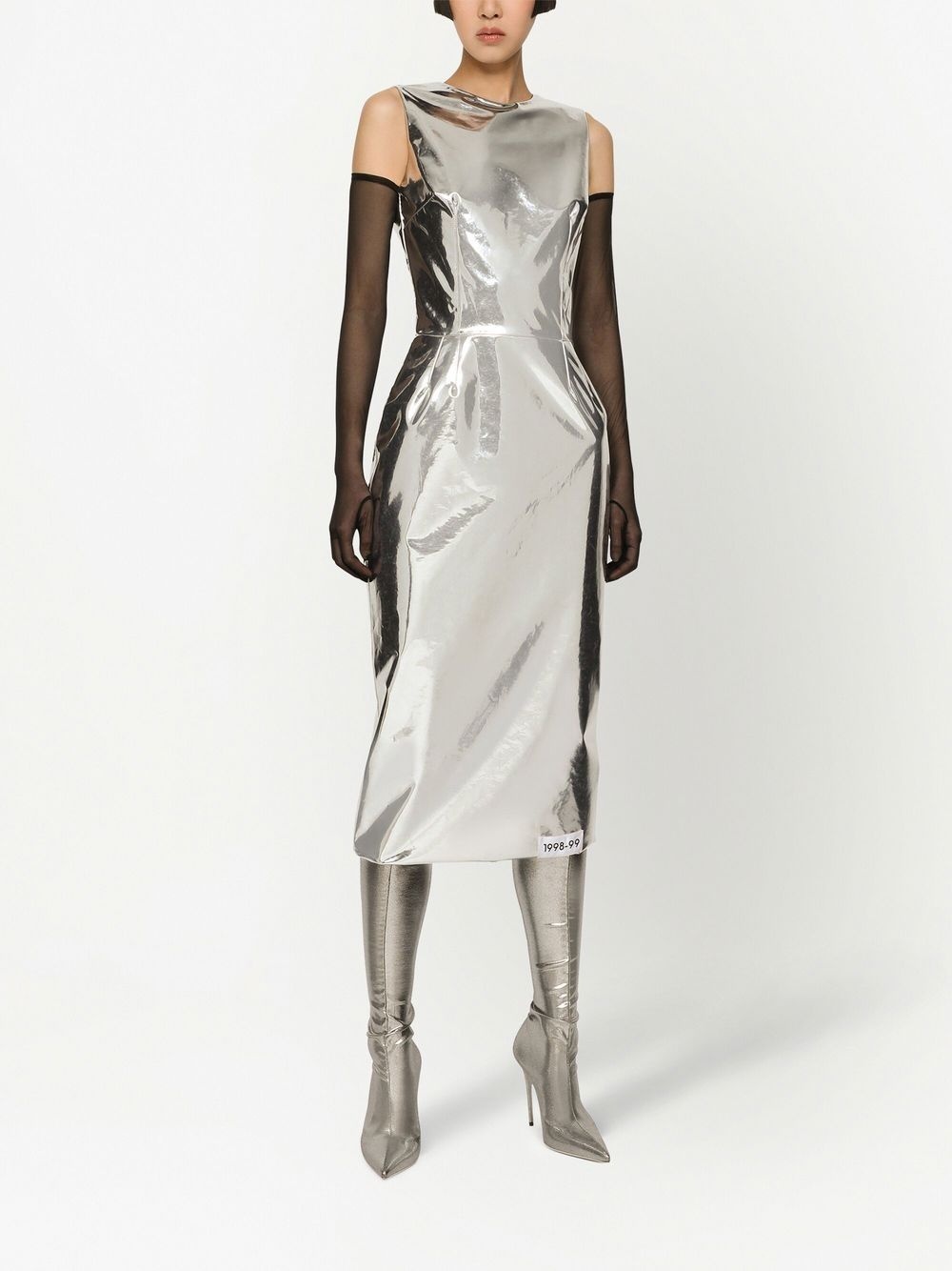 KIM DOLCE&GABBANA metallic-effect midi dress - 3