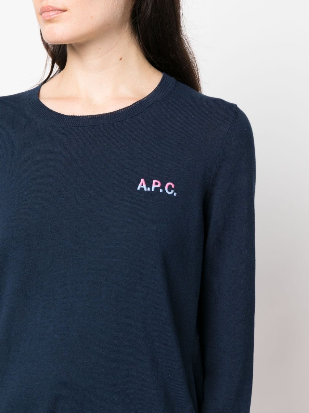 logo-embroidered cotton jumper - 5