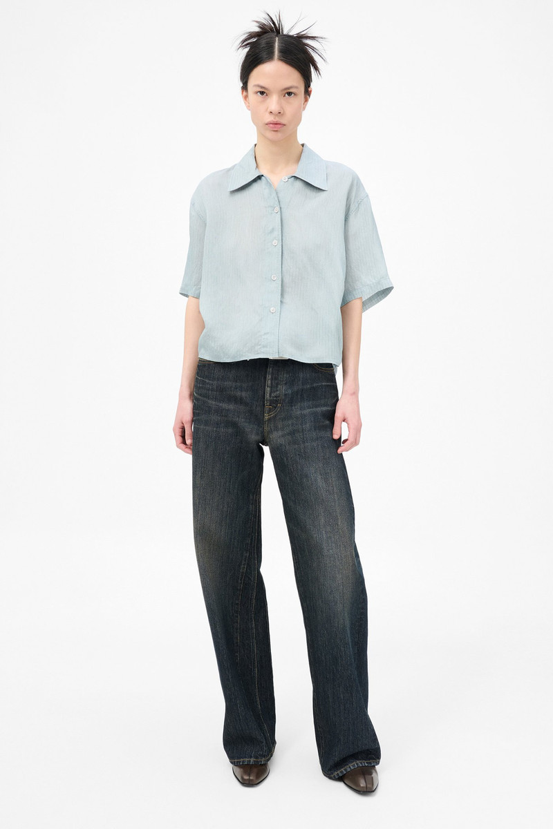 Our Legacy Brisk Shirt Geo Stripe Ceremonial Viscose outlook